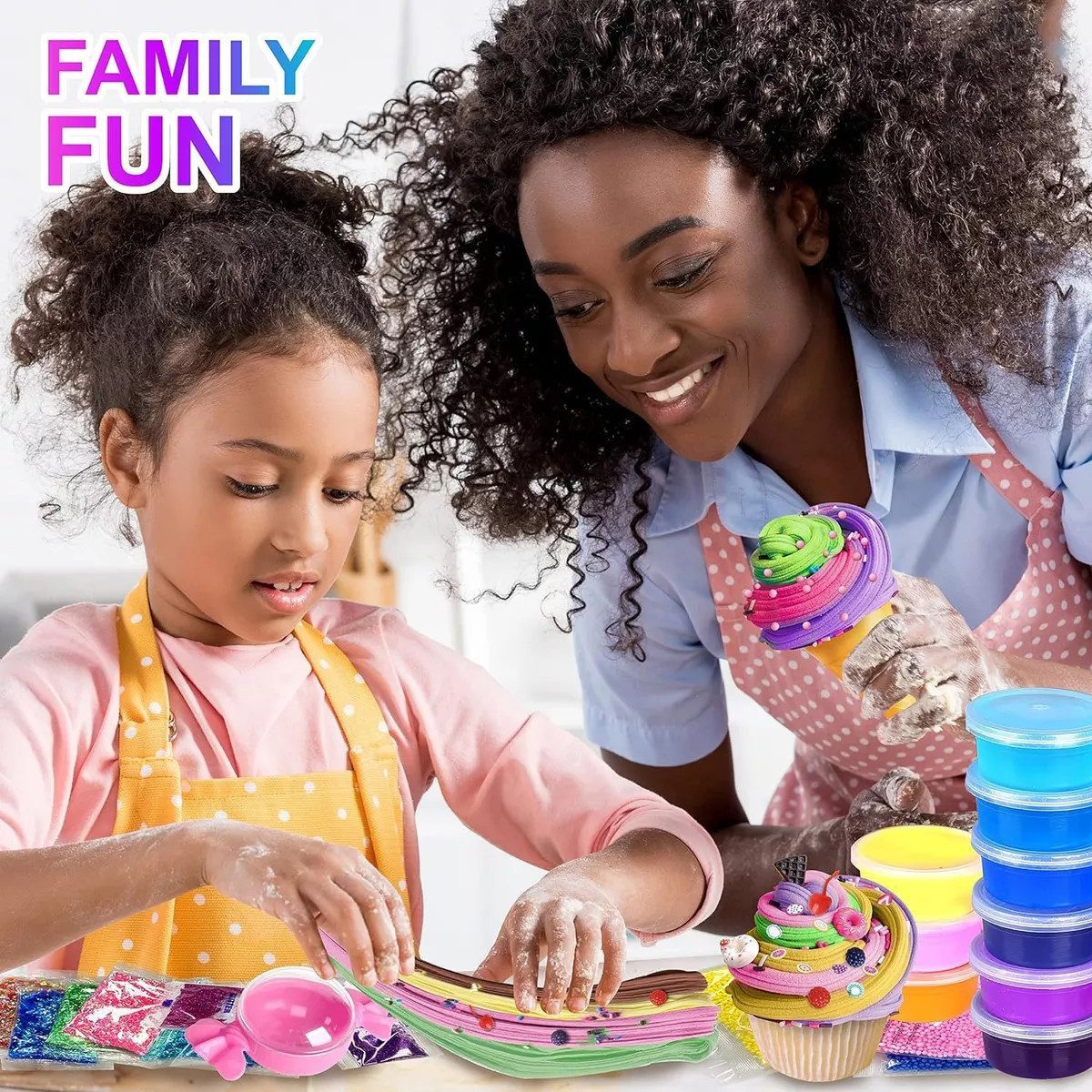 AURIVION Knete Fluffy Butter Slime Set, DIY Zauberknete & magischer Schleim Kit (Set, 30-tlg., für Jungen und Mädchen Party Favor), Dose Modelliermasse Knete wunderschöne Farben Kinder Geschenk)