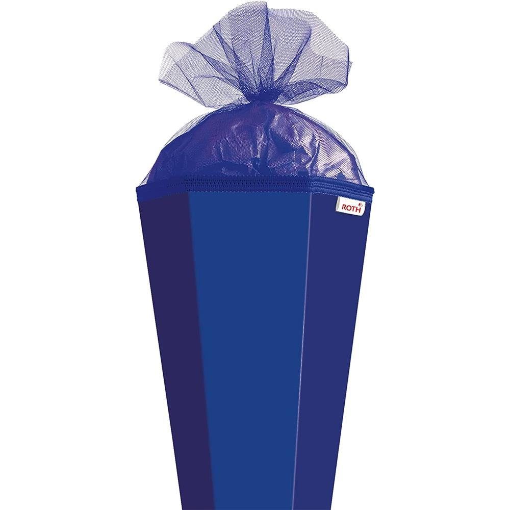 Roth Schultüte XXL-Bastelschultüte Ultramarinblau, 100 cm, eckig, mit Tüllverschluss, Zuckertüte für Schulanfang