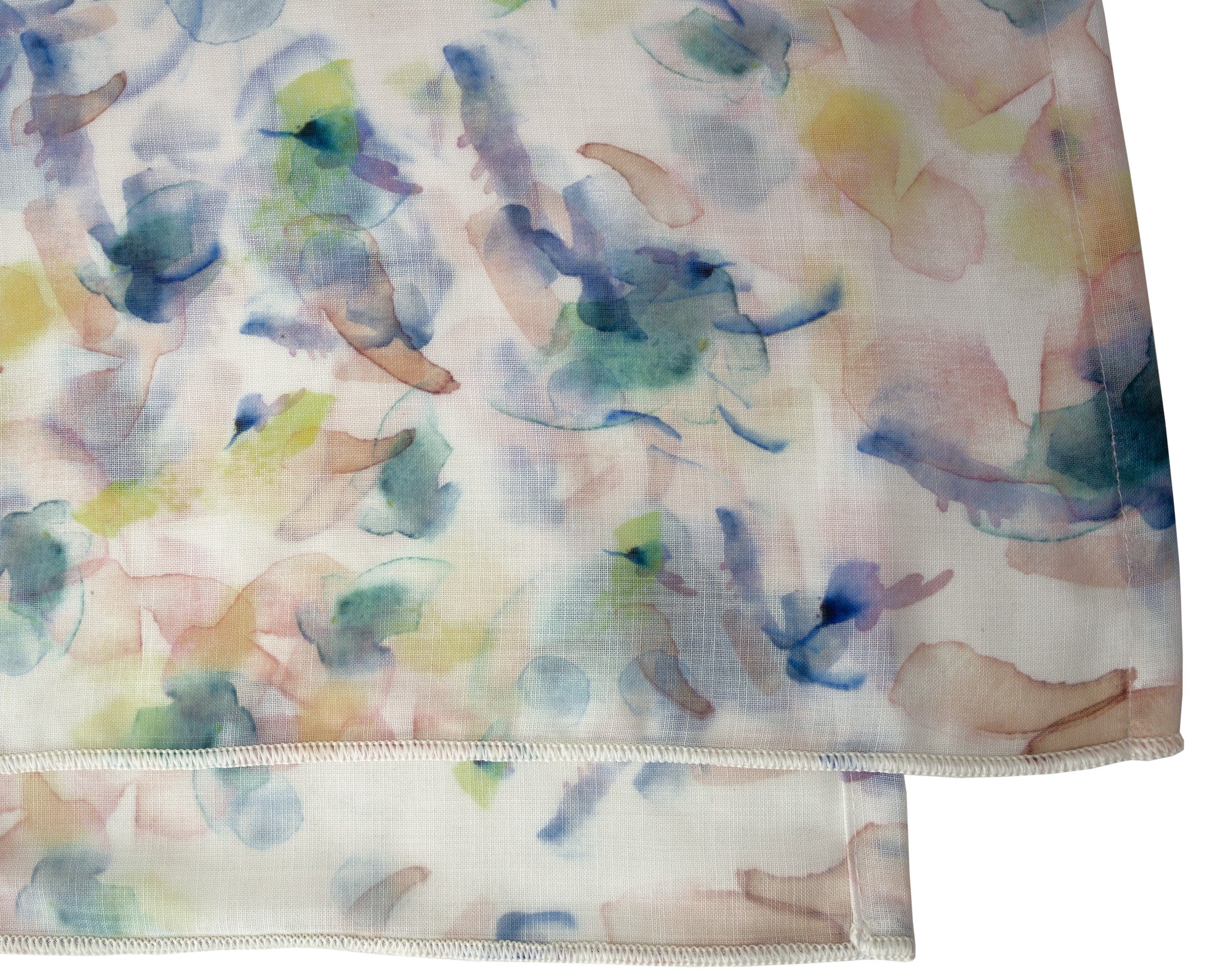 Aquarell halbtransparent, Digitaldruck, Vida, Polyester, St), Ösen VHG, blau/gelb (1 Vorhang