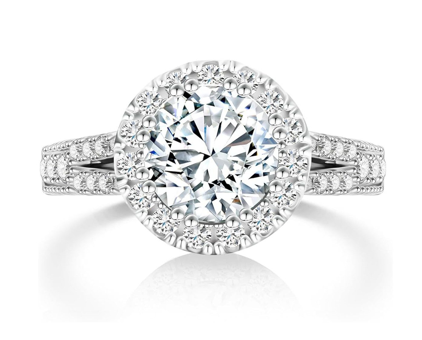Jumpeak Verlobungsring Ring für den Heiratsantrag, 1.5ct, D, VS1,3EX, Diamantring für Damen, Geschenk zur erstkommunion,Große schwester geschenk,Damen geschenk