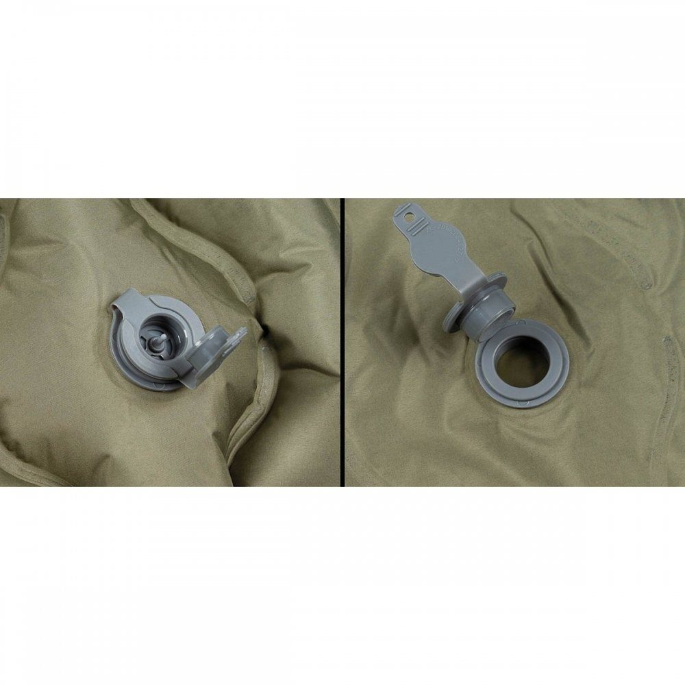 FoxOutdoor Isomatte Isomatte, aufblasbar, mit Kopfteil, oliv, (Set), schnelles Aufblasen mit ca. 15 Atemstößen