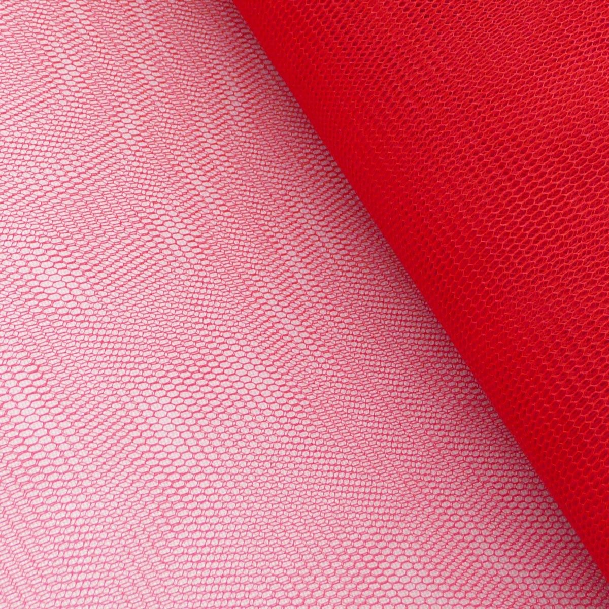 Stoff Kreativstoff Tüll Polyester rot 1,4m Breite
