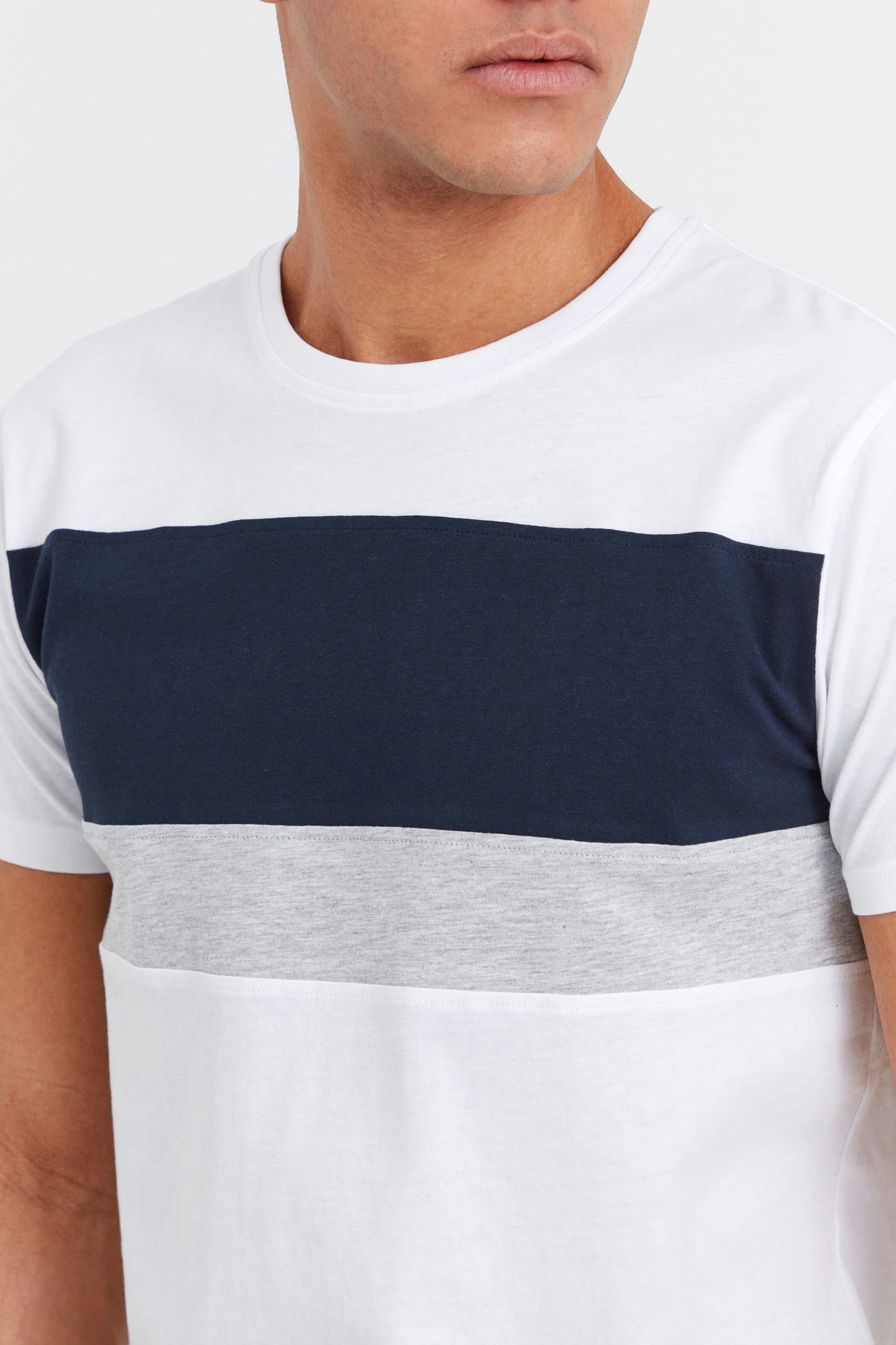 Tricolor SDSascha (110601) White in !Solid Rundhalsshirt Streifenoptik T-Shirt