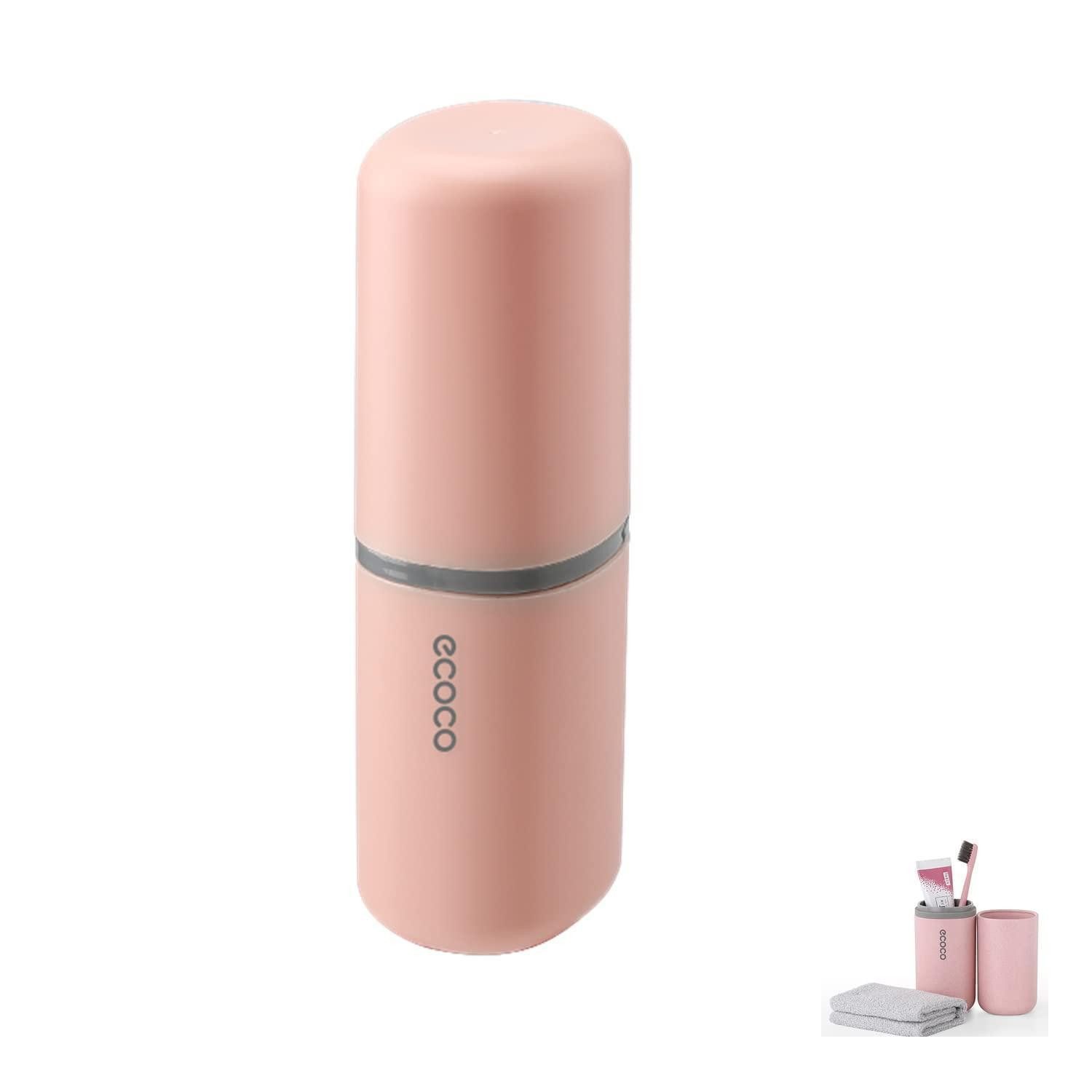 LuxusKollektion Zahnputzbecher Reise-Zahnbürstenbecher Set Rosa, (1-St)