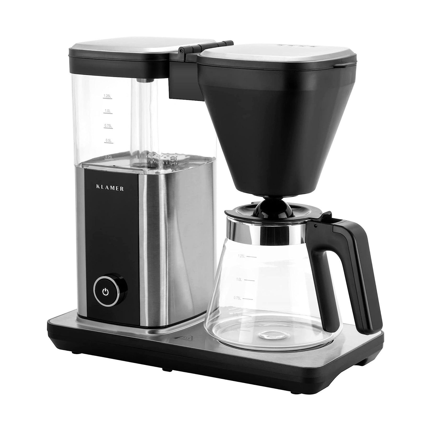 Filterkaffeemaschine mit 1,25L Fassung… Kaffeemaschine Kaffeebereiter KLAMER Glaskanne, mit KLAMER