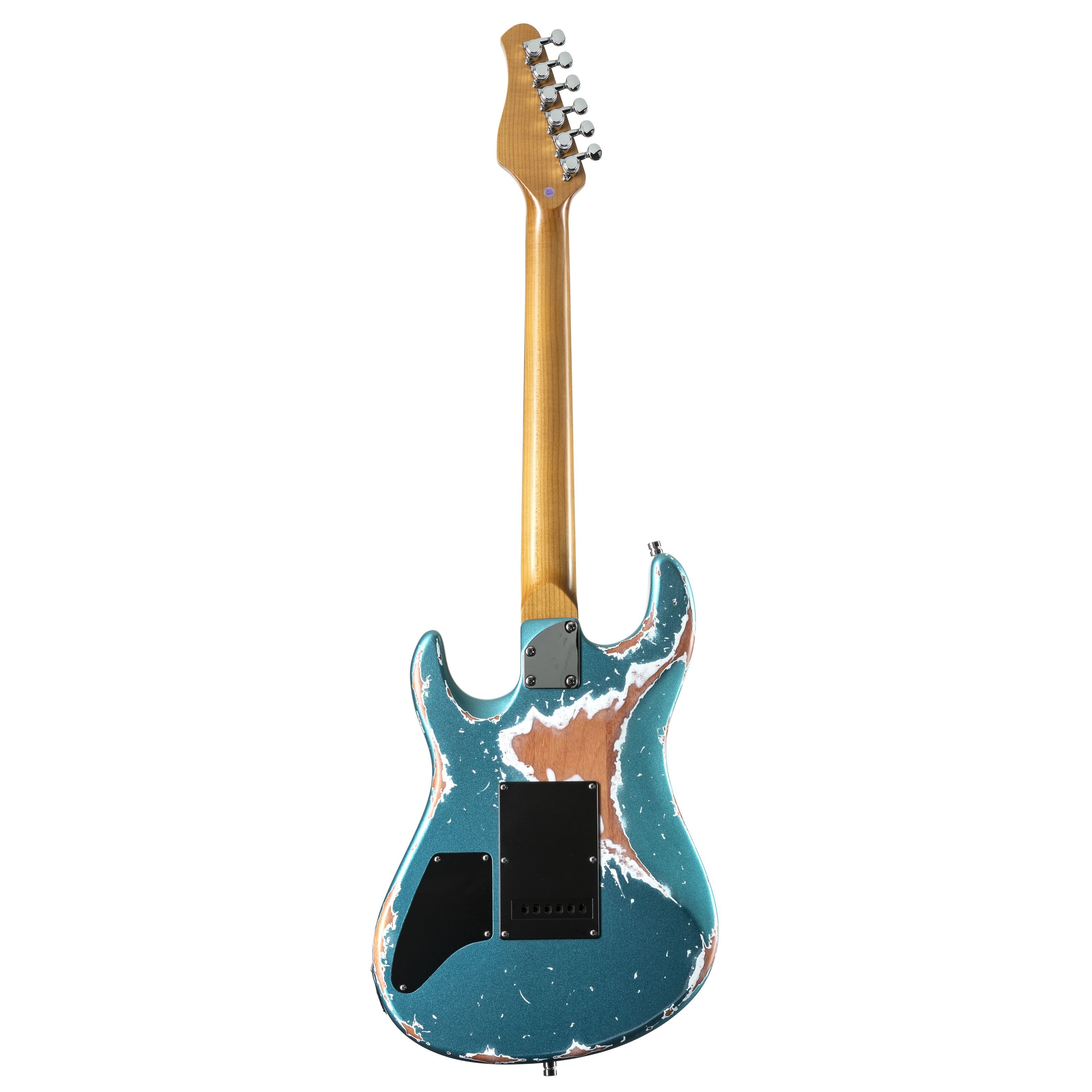 FAME E-Gitarre, E-Gitarren, ST-Modelle, Custom ST RW Worn Aqua - E-Gitarre