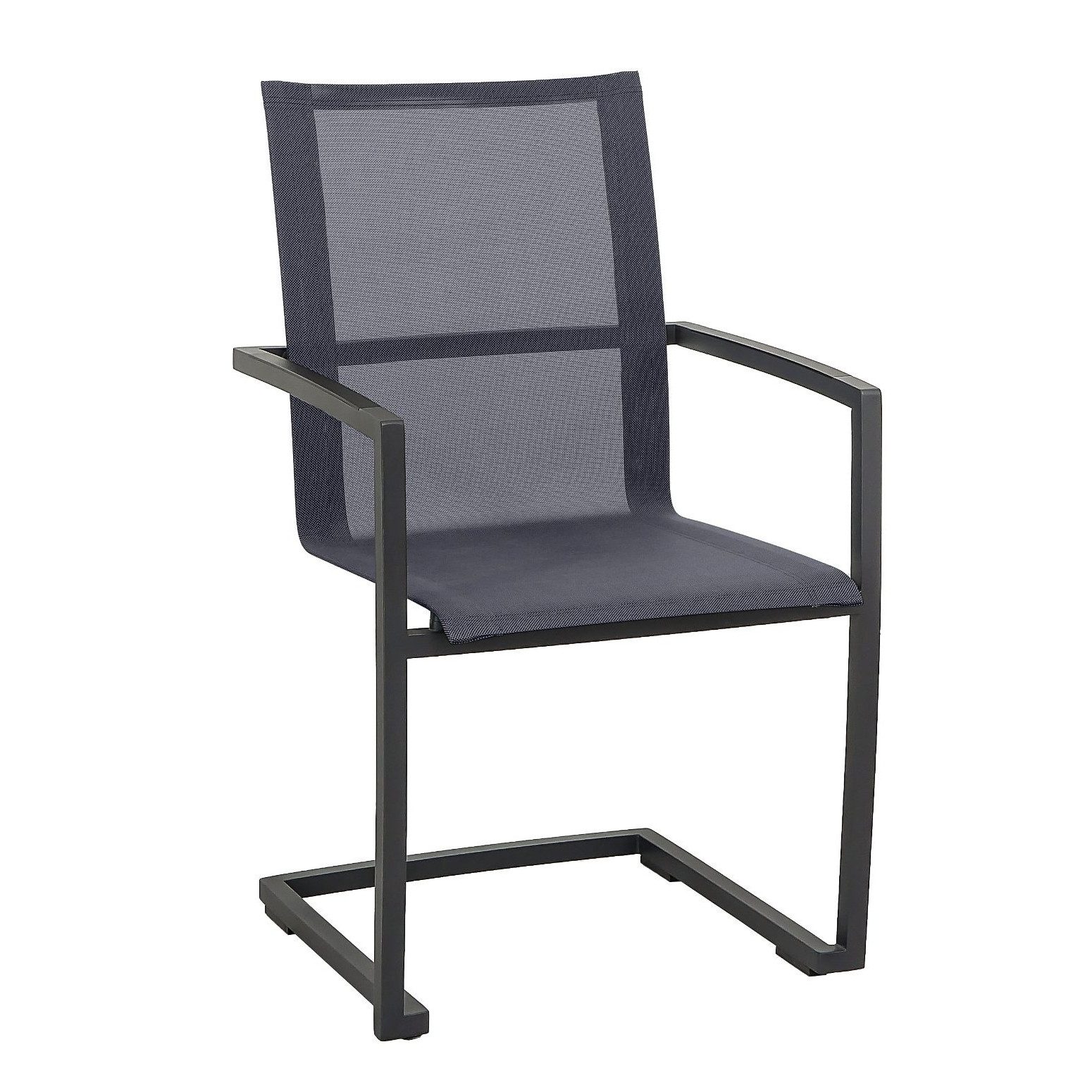 CASA DOMA Gartenstuhl Mineo, stapelbarer Freischwinger Edelstahl anthrazit/Sunproof® Gewebe