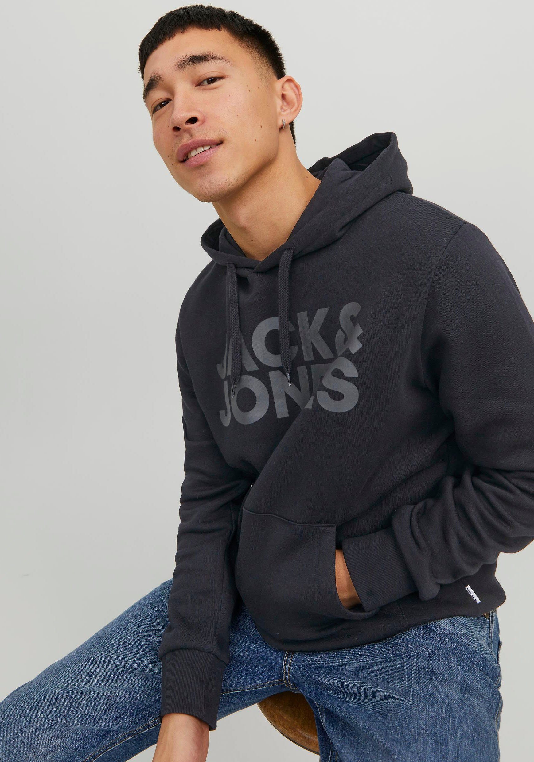 Jones JJECORP & Kapuzensweatshirt NOOS SWEAT LOGO Jack HOOD Black