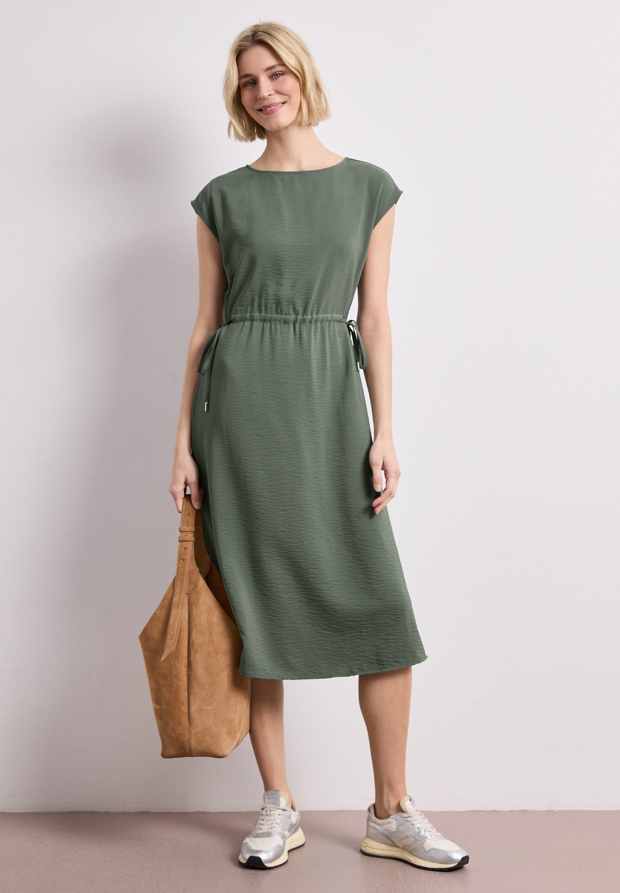 STREET ONE Shirtkleid überschnittene Schultern, mit Tunnelzug
