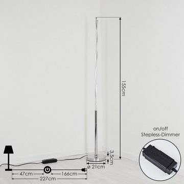 hofstein Stehlampe »Waidbruch« Bodenlampe aus Metall/Kunststoff in Chromfarben/Weiß, 3000 Kelvin, dimmbare Stehlampe mit Fußschalter am Kabel, 24 Watt, 2400 Lumen