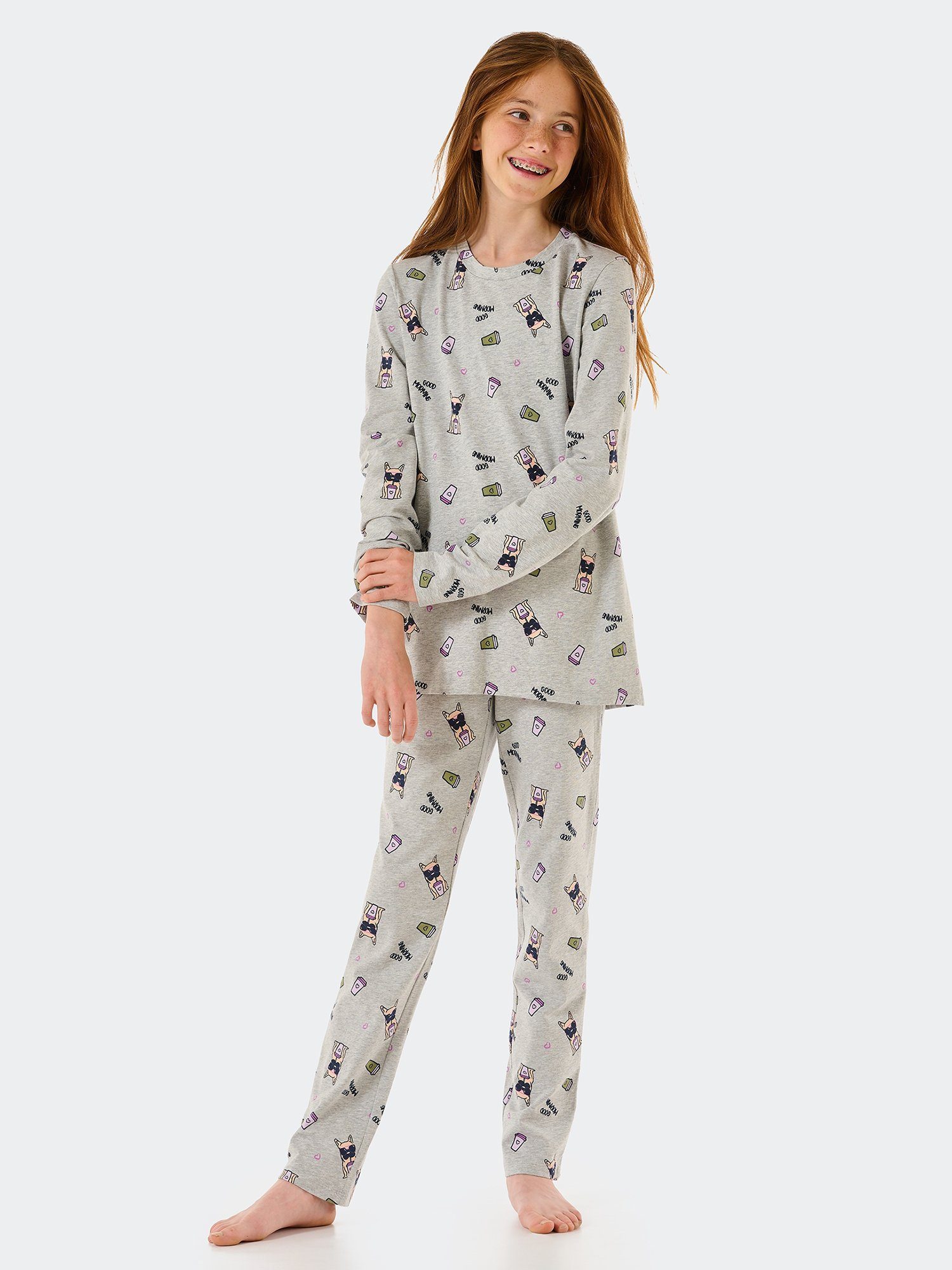 Original grau-mel. Pyjama Schiesser Classics