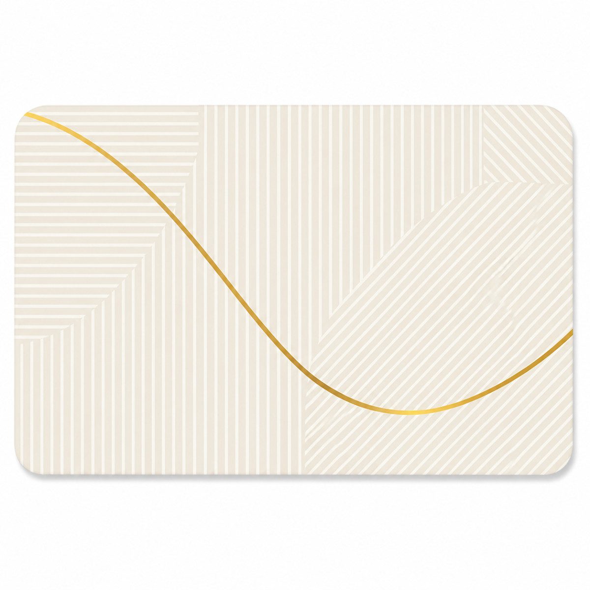 R2 Invest Badematte Beige 50x80 cm mit geometrischem Muster