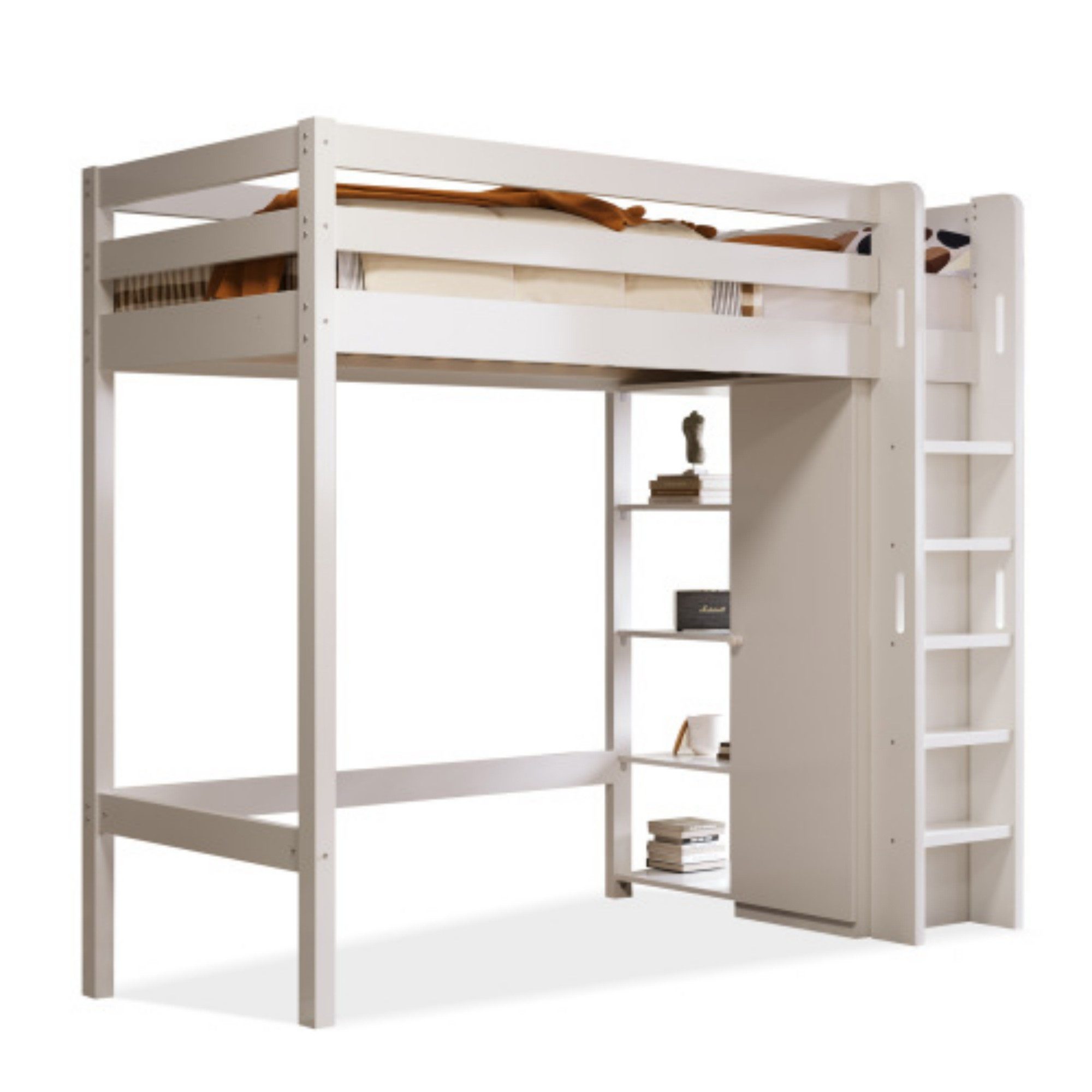 Odikalo Kinderbett Hochbett Einzelbett mit Kleiderschrank günstig online kaufen