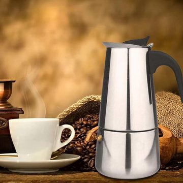 Kpaloft Espressokocher Kaffeekocher, Kaffeekanne, Kaffeebereiter, Edelstahl, 9 Tassen, 450 ml