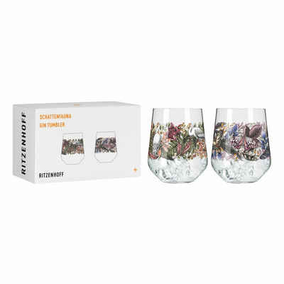 Ritzenhoff Tumbler-Glas Schattenfauna Gin-Tumbler 2er-Set 001, Kristallglas, Made in Germany