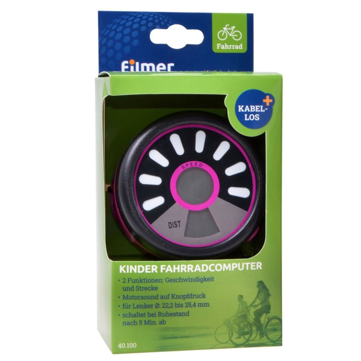 Filmer Fahrradcomputer 2 Funktionen Fahrradtachometer für Kinder mit Motorgeräuschen Computer (1-St), kabellos