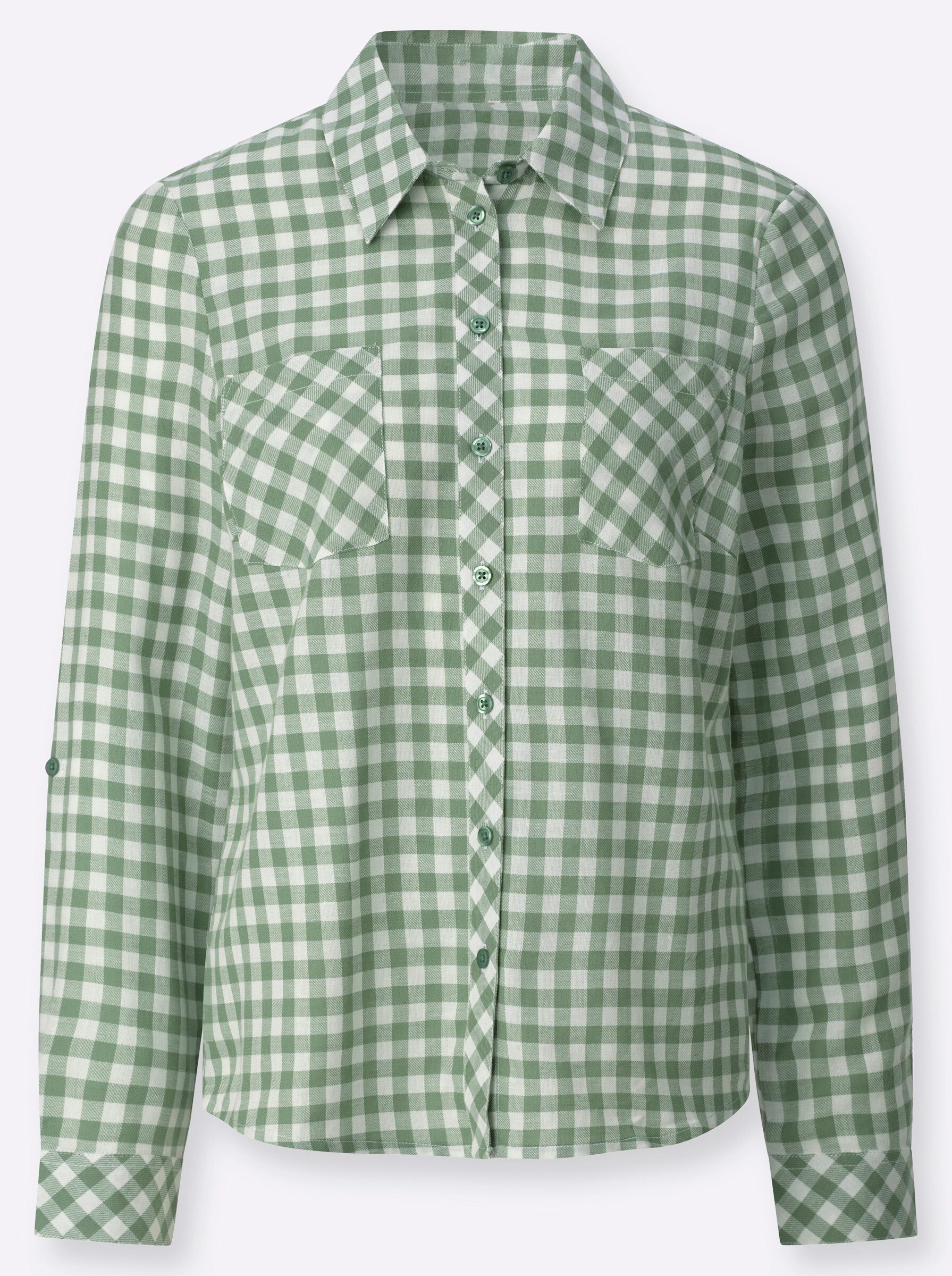 Witt Klassische Bluse Karo-Flanellbluse Langarm – Bild 3 von 5