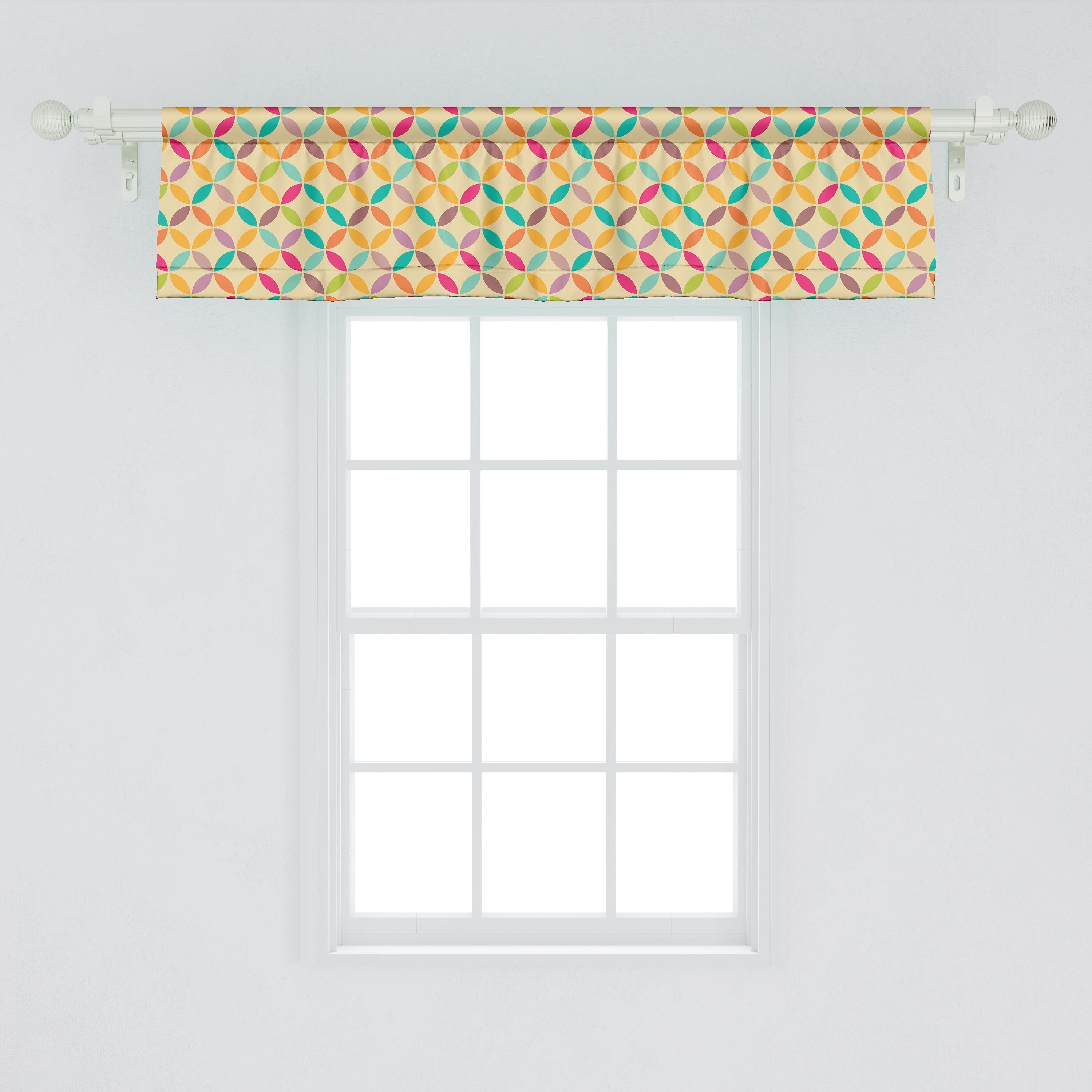 Scheibengardine Vorhang Volant Stangentasche, Microfaser, Schlafzimmer Dekor Geschnittene Kreise für Abakuhaus, Küche mit Shapes