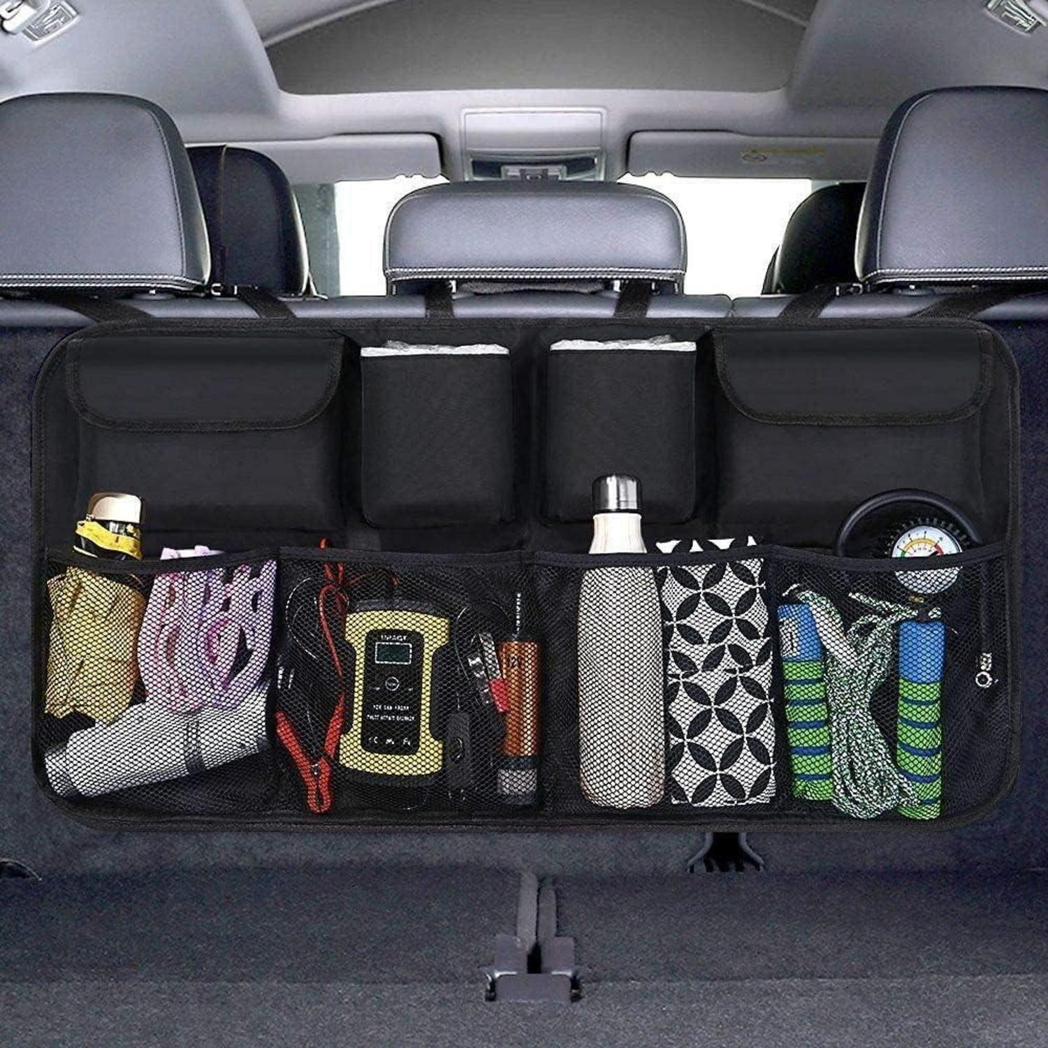 Auto-Rückenlehnentasche Kofferraum Organizer Auto 100x45cm SUV Schwarz 46 X 100 Cm