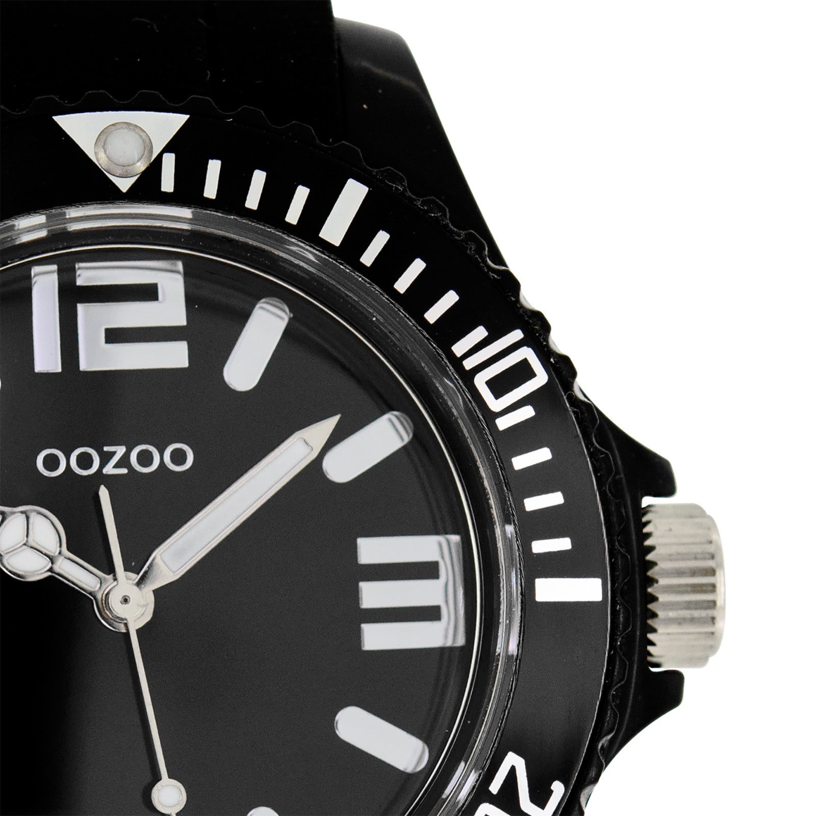 OOZOO Quarzuhr Oozoo Unisex Armbanduhr Vintage Series, (Analoguhr), Damen, Herrenuhr rund, groß (ca. 43mm) Silikonarmband schwarz