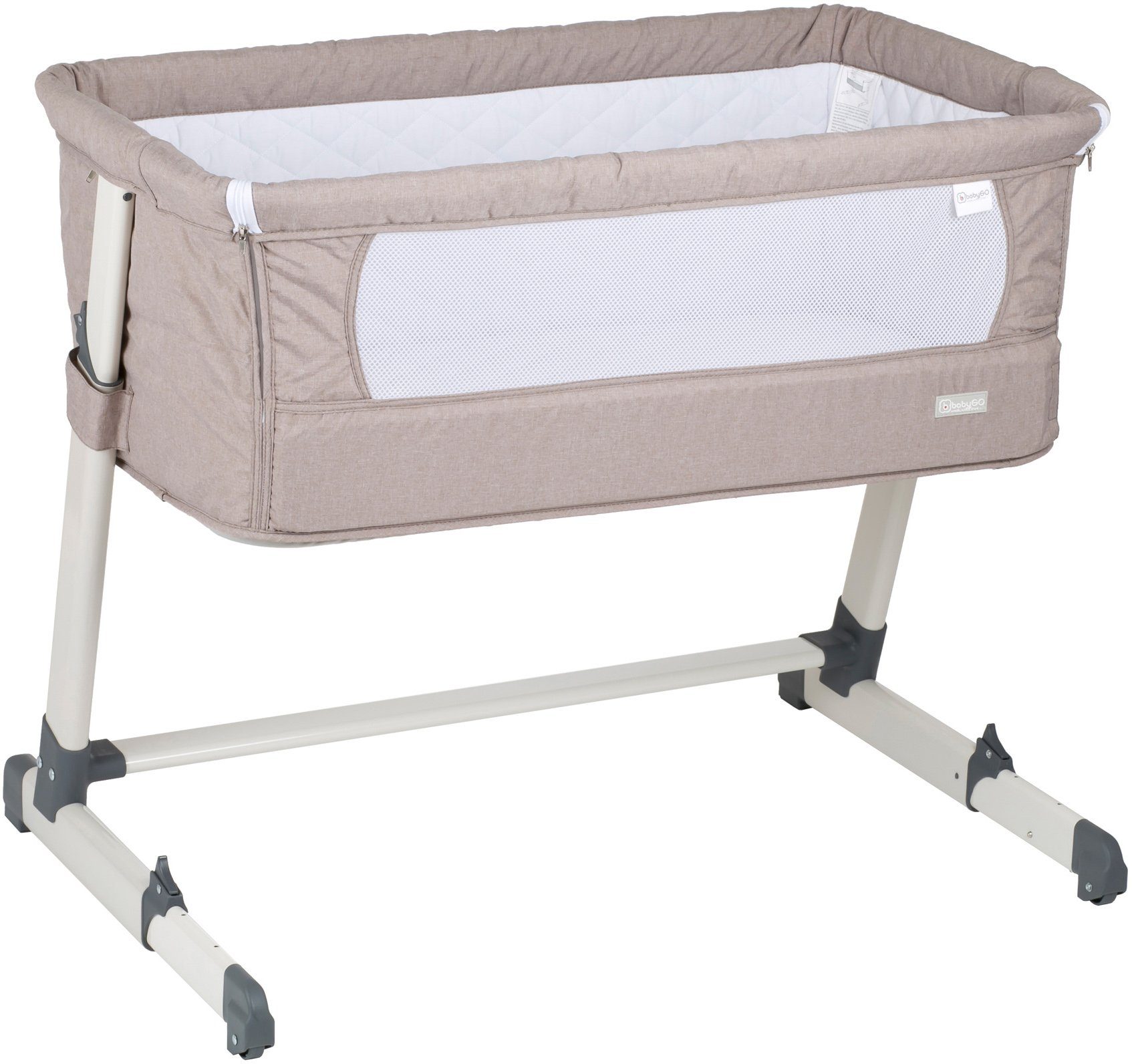 BabyGo Beistellbett Together, beige, faltbar beige|braun