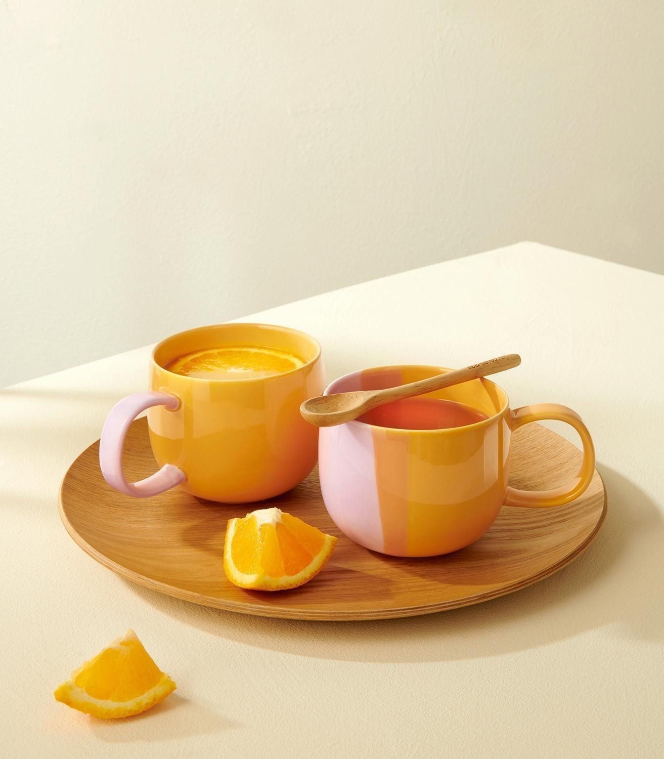 ASA SELECTION Espressotasse JOY, 90 ml, Orange, Rosa, 1-tlg., Porzellan, spülmaschinengeeignet