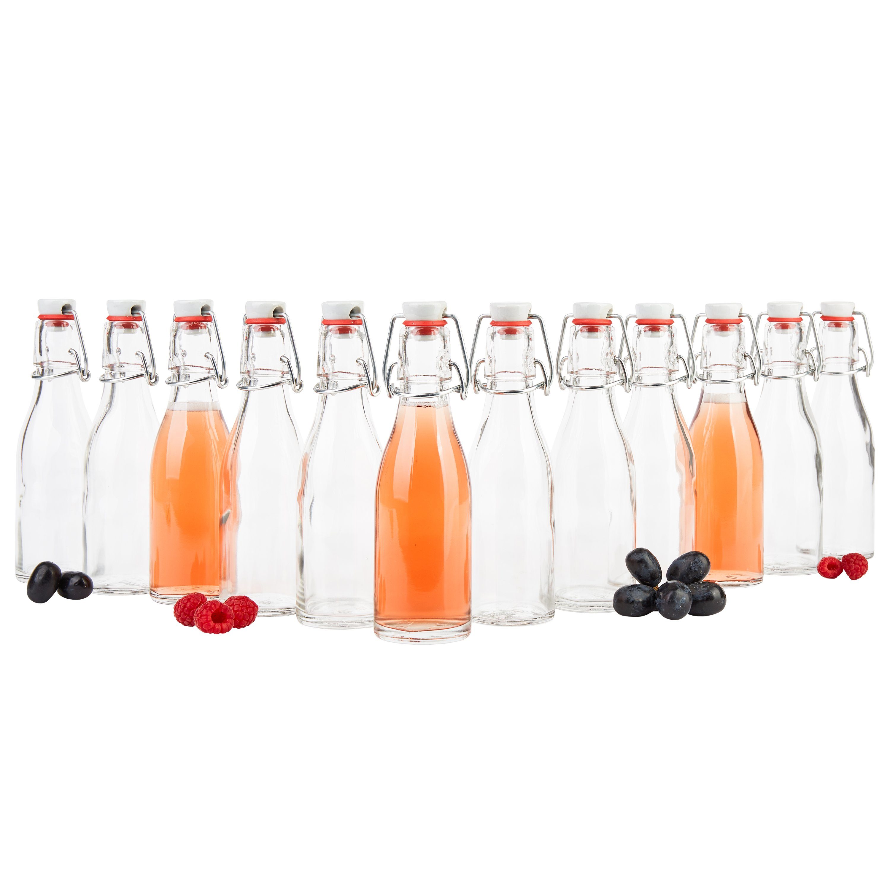 MamboCat Vorratsglas 12er Set Bügelflasche 200 ml + Bügelverschluss - Glasflasche für Most, Glas