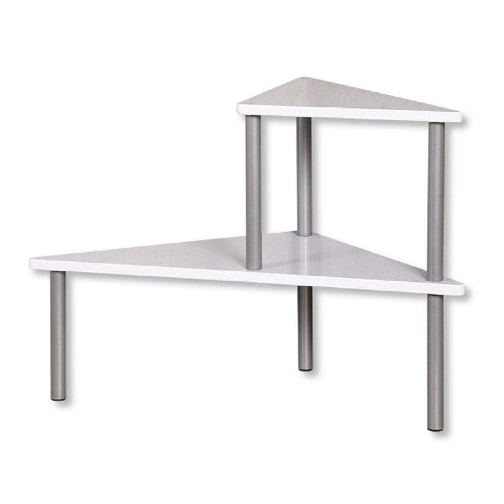 Kesper Küchenregal 2-etagiges Küchenregal Küchen-Eckregal, Metall, 53 x 38 x 38 cm Weiß