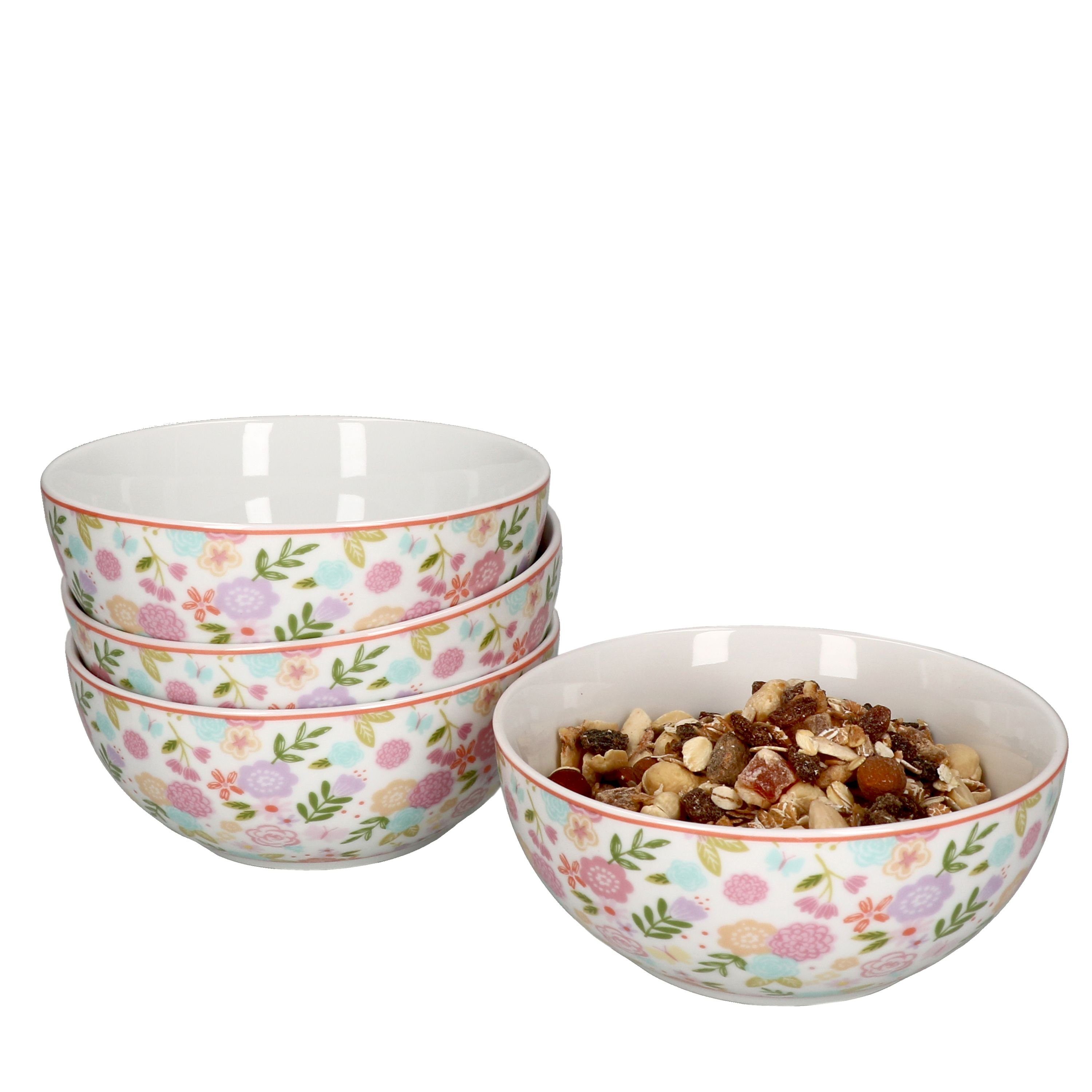 Ritzenhoff & Breker Müslischale 4er Set Müslischale 14,5cm Sweet Flower - Ritzenhoff 402759, Porzellan | Müslischalen