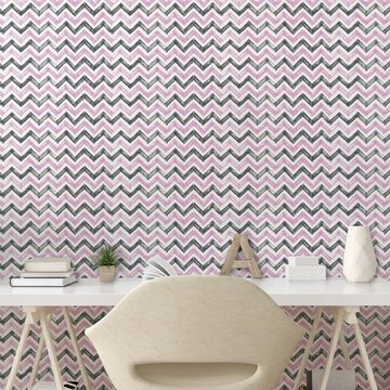 Abakuhaus Vinyltapete selbstklebendes Wohnzimmer Küchenakzent, Geometrisch Chevron Zigzags