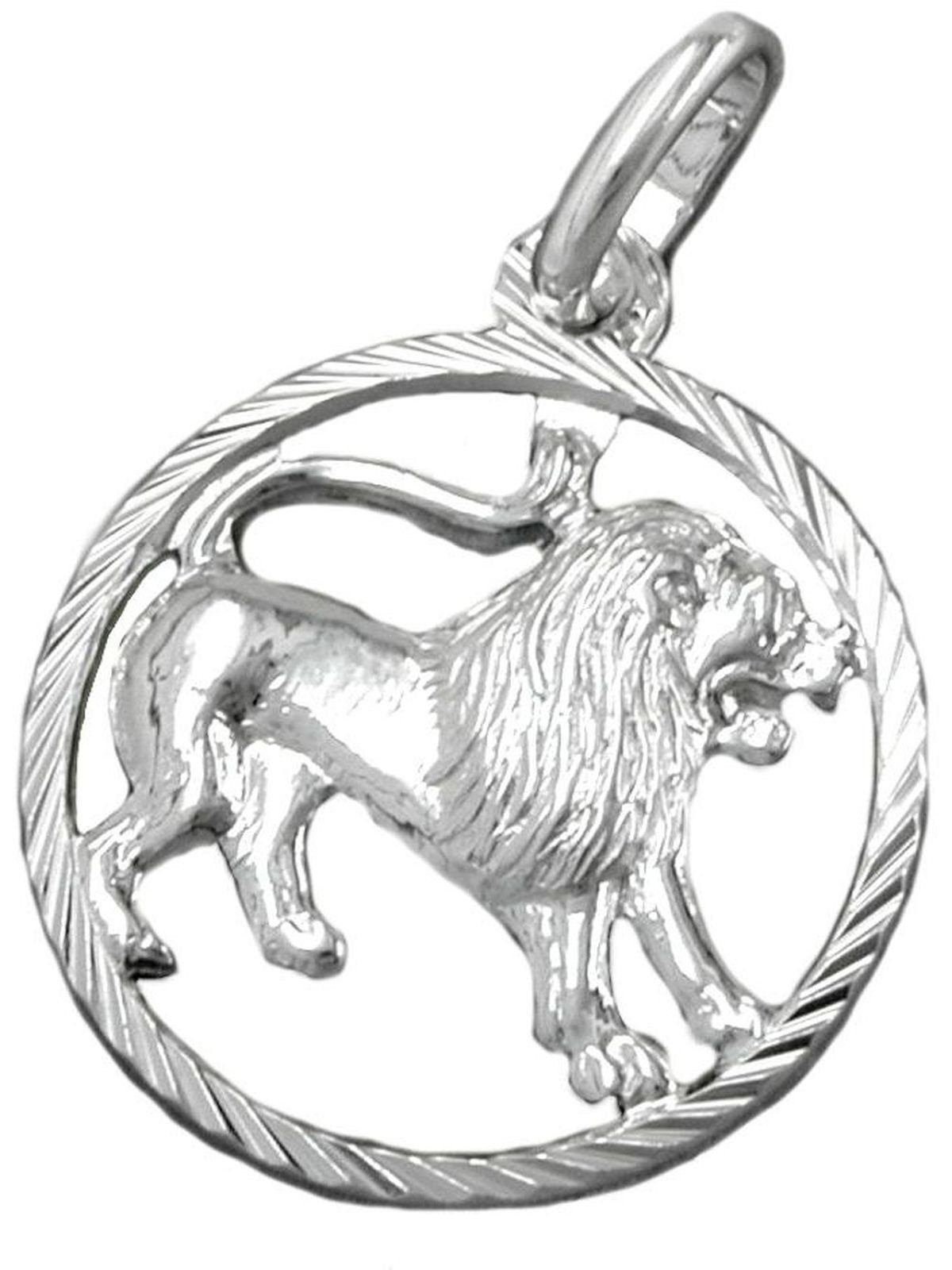 Sternzeichenanhänger Anhänger (1-tlg) Gallay 15mm Sternzeichen Löwe Silber 925