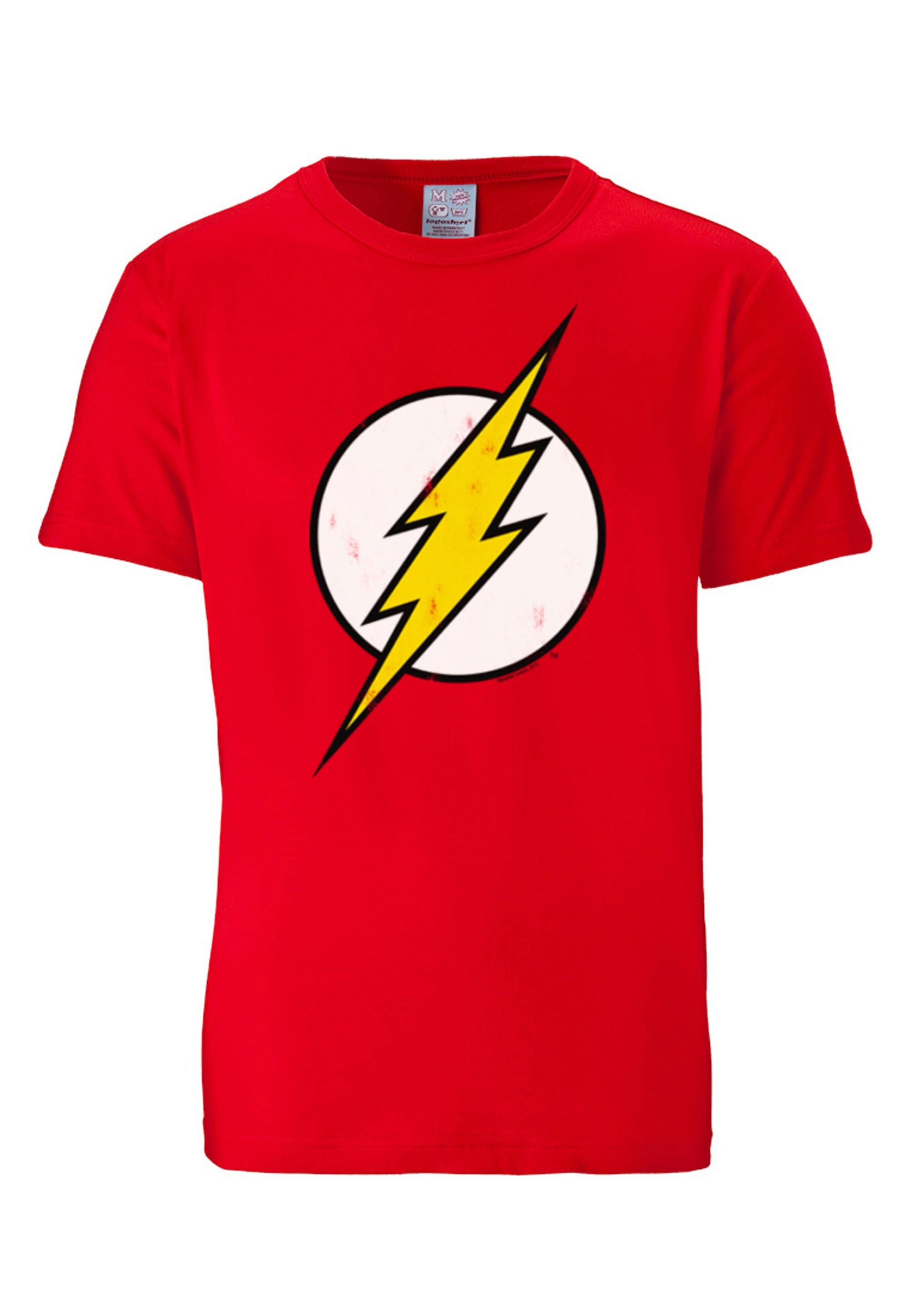LOGOSHIRT - lizenziertem Comics mit Print DC T-Shirt Flash Logo