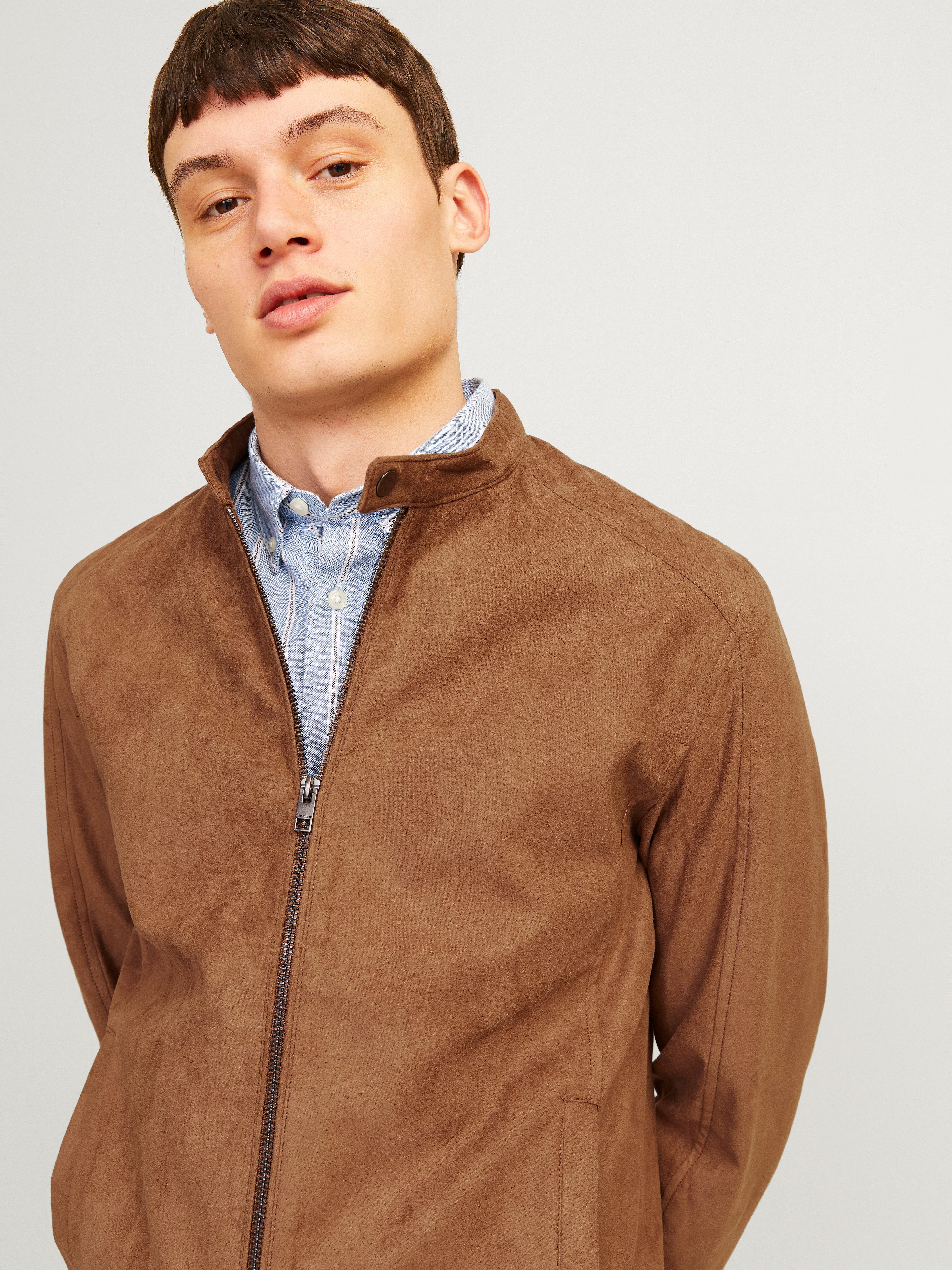 Jack & Jones Lederimitatjacke JJEDYLAN CLEAN JACKET NOOS mit Bandkargen