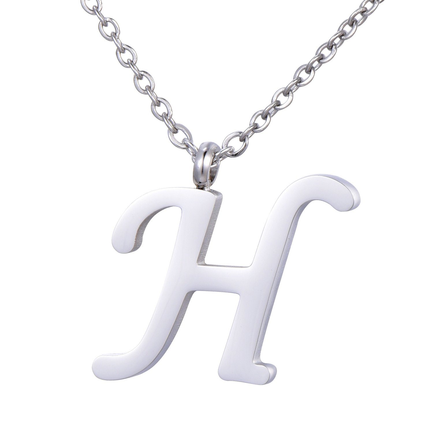 Morella Kette mit Anhänger Buchstabenkette Halskette mit Buchstaben Anhänger (1-tlg., Kette mit Anhänger inkl. Samtbeutel), Silberne Kette mit Buchstabenanhänger, im Samtbeutel