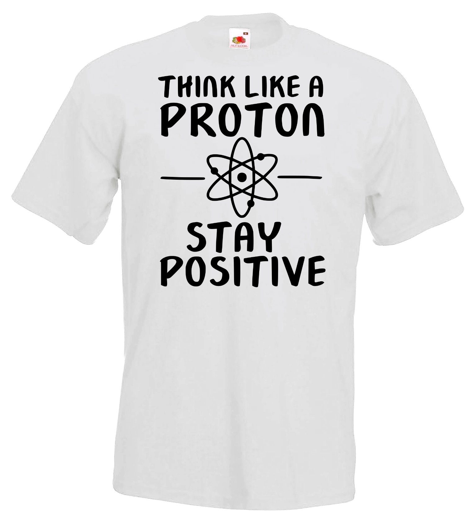 Herren mit T-Shirt T-Shirt trendigem Frontprint Designz Proton Weiss Youth