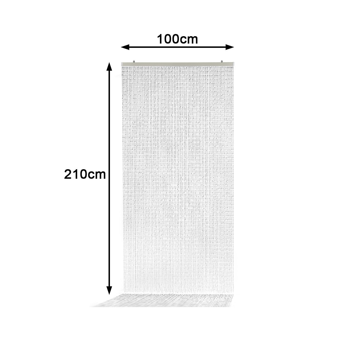Kobolo Türvorhang DIAMONDS Kunststoff klar 80 Stränge 100x210cm (1 St), Ösen, transparent – Bild 5 von 5