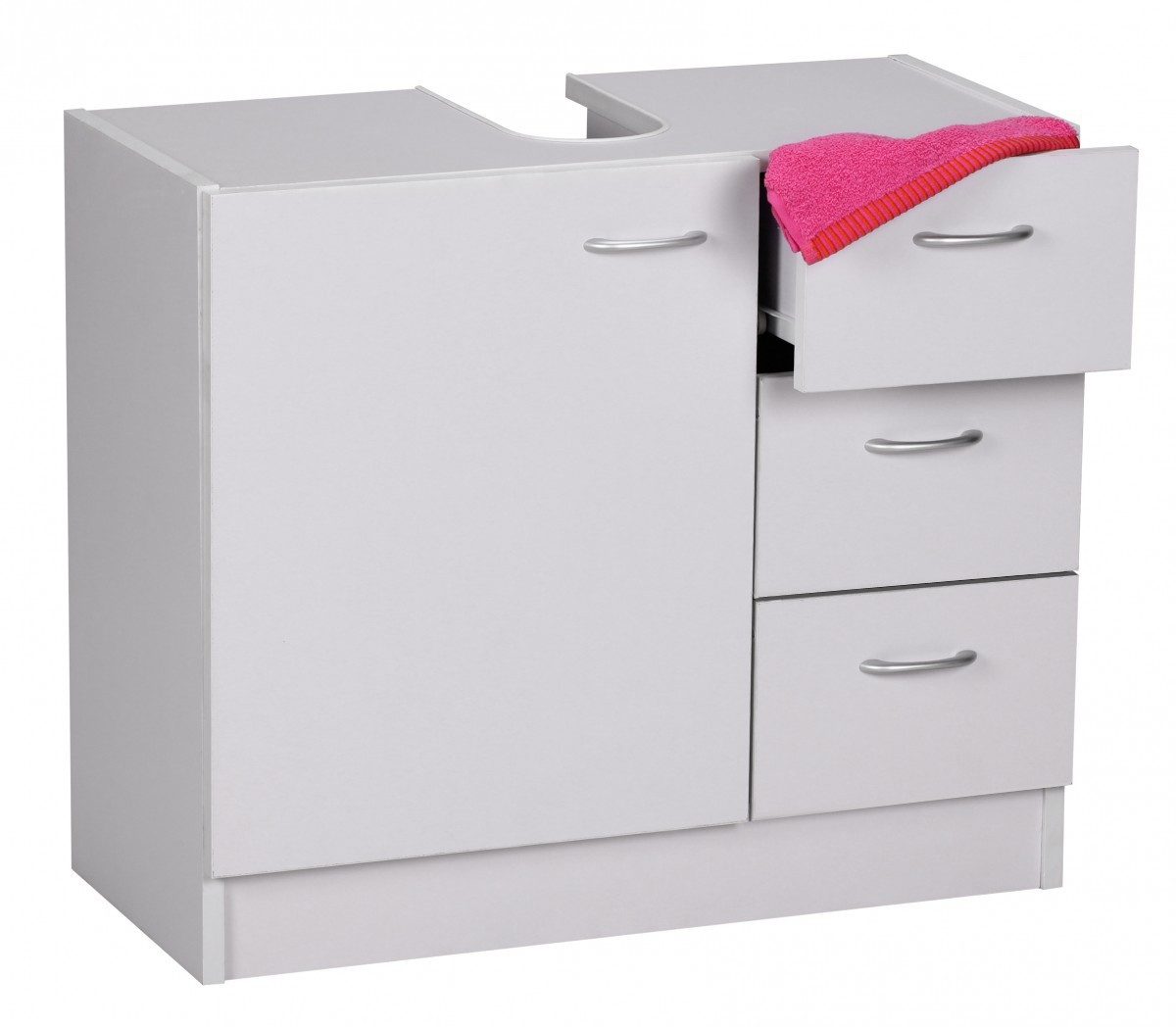 Waschbeckenunterschrank Bad Waschbecken Unterschrank 54 x 63 x 30cm 1 Tür 3 Schubladen weiß