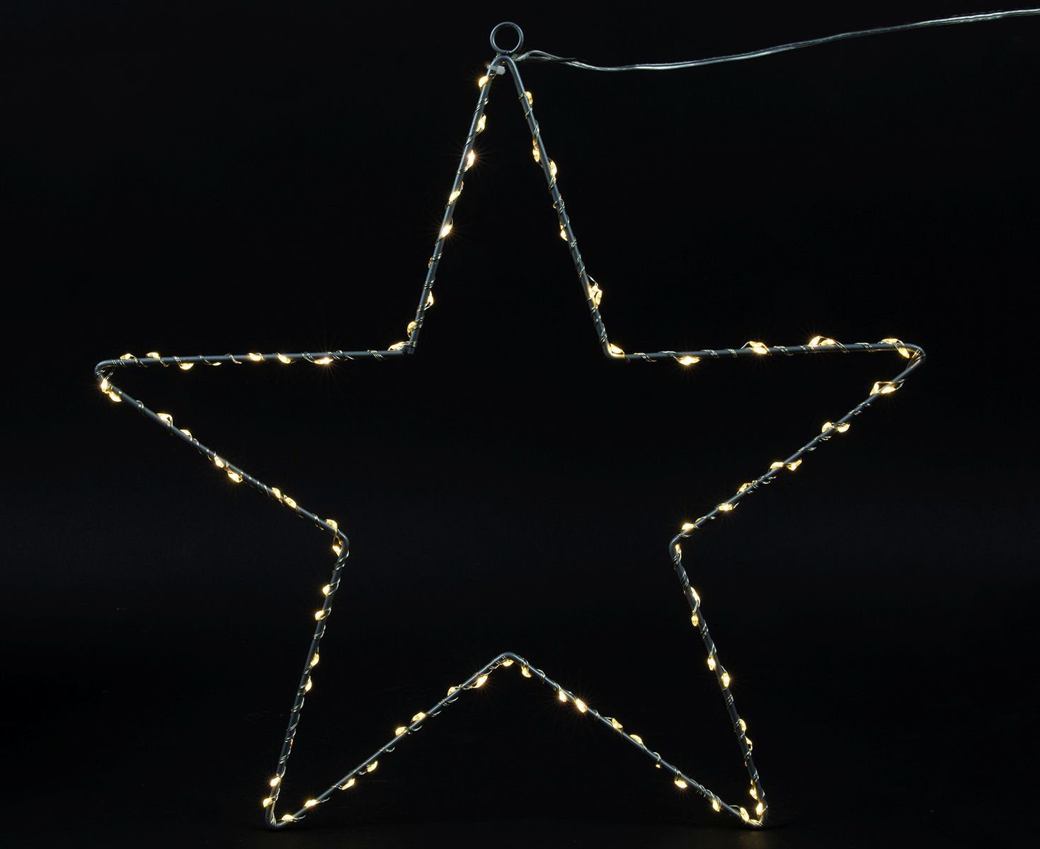 Spetebo Hängedekoration LED Fenster Silhouette Stern - 42 x 40 cm, Deko Weihnachts Beleuchtung mit Timer Funktion