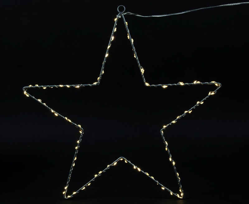 Spetebo Hängedekoration LED Fenster Silhouette Stern - 42 x 40 cm (Stück, 1 St., Weihnachtsbeleuchtung), Deko Weihnachts Beleuchtung mit Timer Funktion