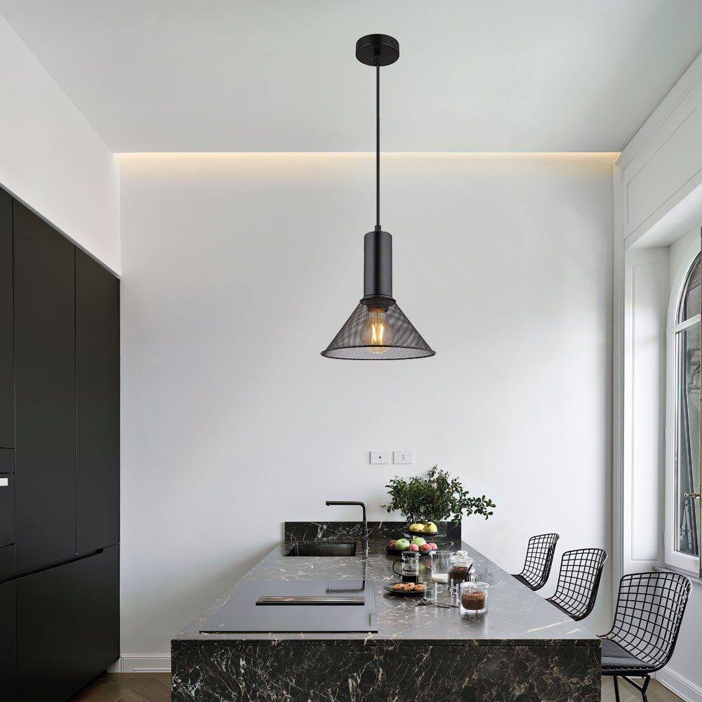 GLOBO LIGHTING Pendelleuchte, Leuchtmittel nicht inklusive, Pendelleuchte Hängelampe Wohnzimmerlampe Industrial schwarz H 120 cm