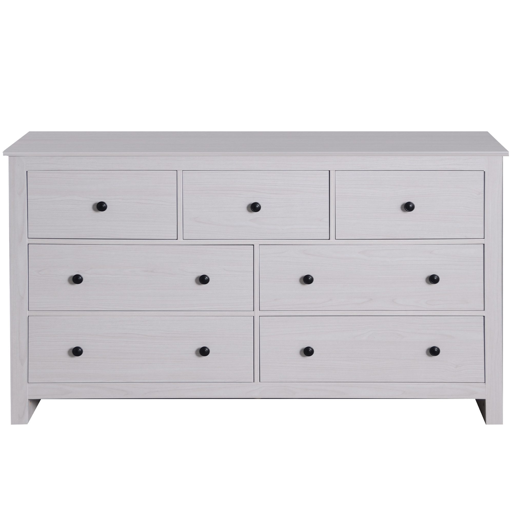 Merax Sideboard Holz mit 7 Schubladen, Schubkastenkommode im Landhausstil, Kommode,Wohnzimmerschrank,B/H/T: 152/89/40cm