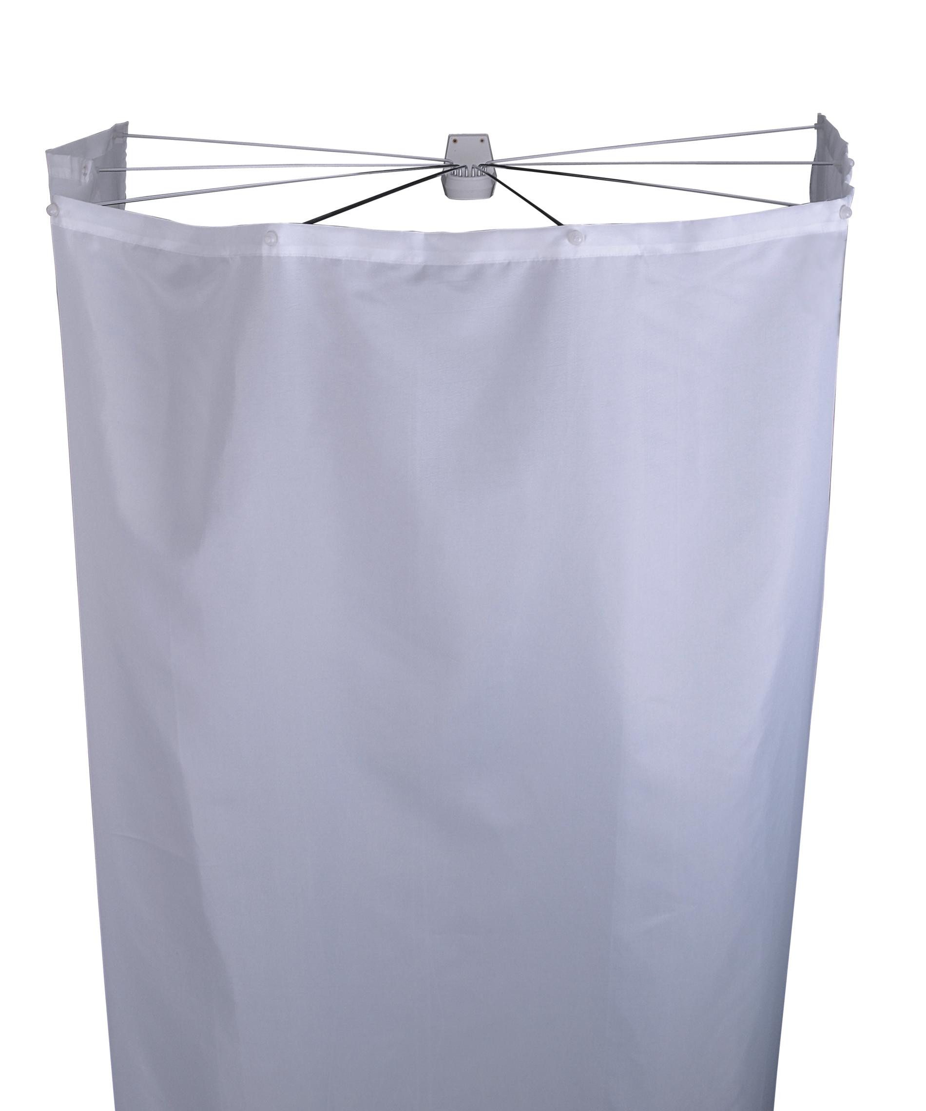 Ridder Duschvorhangstange Duschfaltkabine Ombrella Textil Madison weiß 210x180 cmweiß, ABS (Acrylnitril-Butadien-Styrol), PA (Polyacryl), PP (Polypropylen), Inox, Polyester