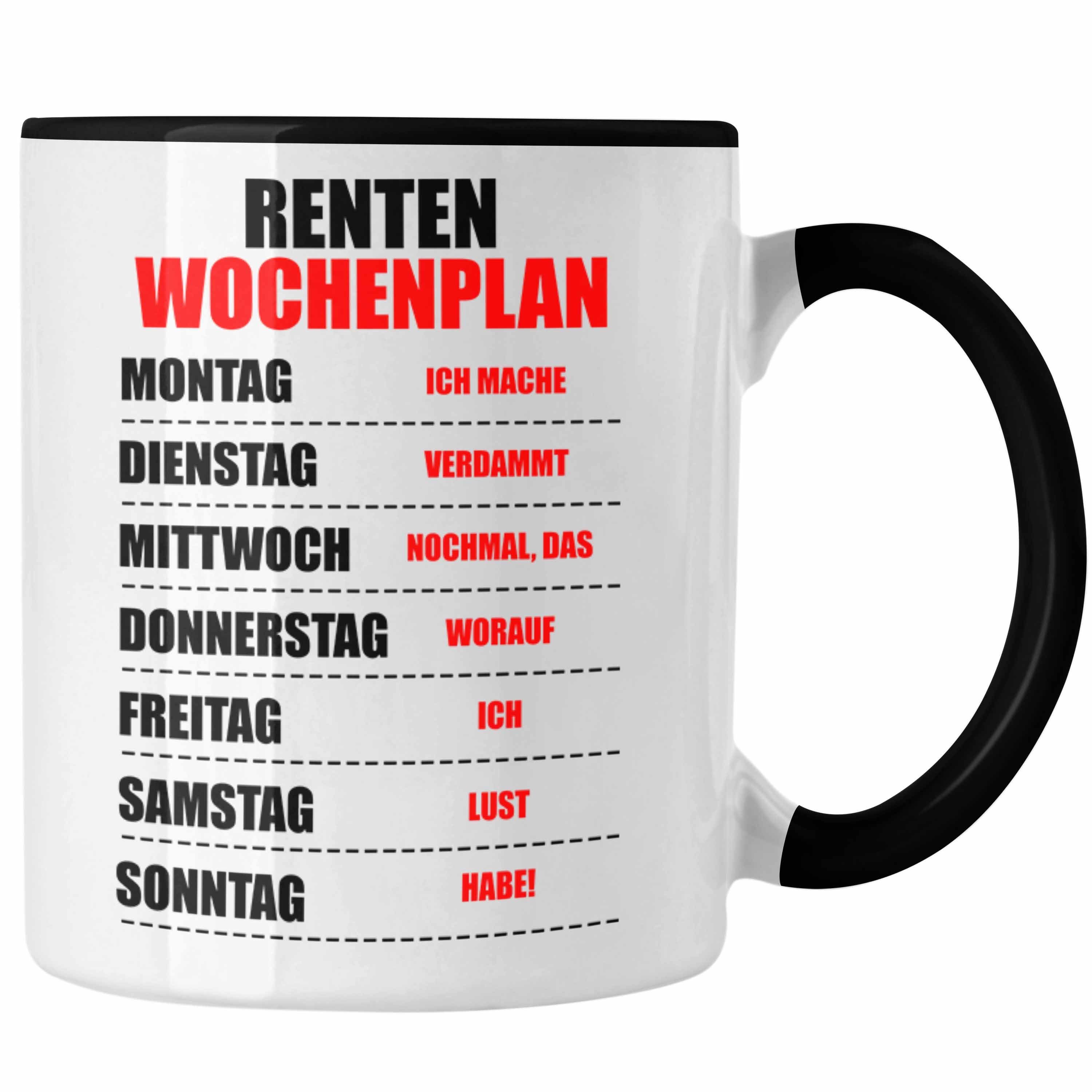 Rabattentdeckungen Trendation Tasse Trendation - Abschied Frau Renter Spruch Rente Rentnerin Lustig Schwarz Geschenk Ruhestand für Mann Tasse Renteneintritt