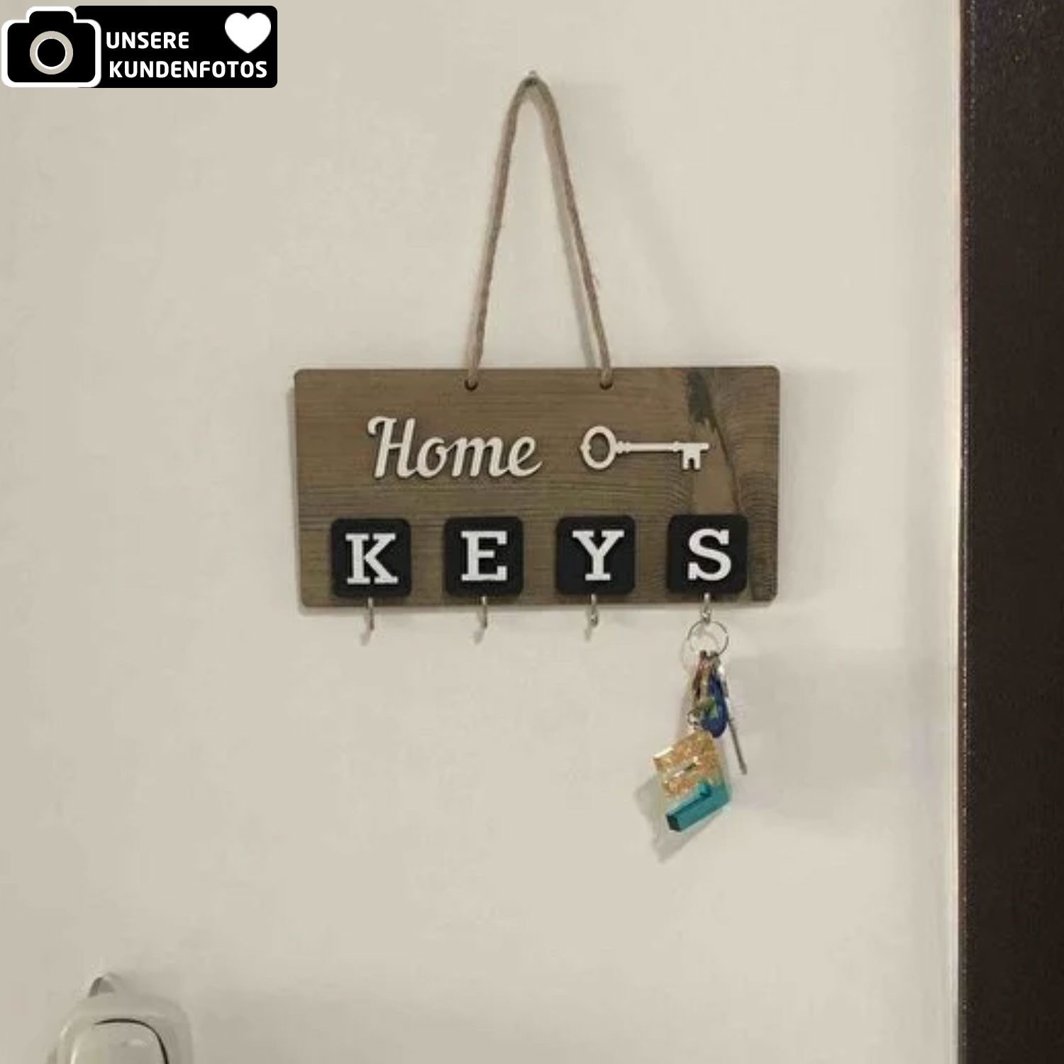 Jungengel Schlüsselanhänger Schlüsselhalterung 24x12cm Modern Schlüsselregal Schlüsselboard, Handgefertigt und perfekt zugeschnitten mit Laser