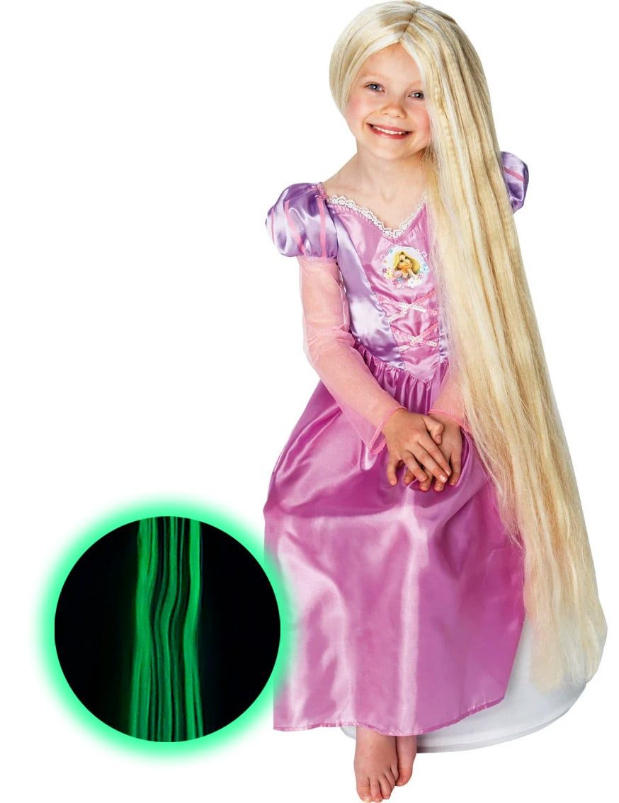 JADEO Kostüm Rapunzel Disney Kinderperücke extrem lang blond