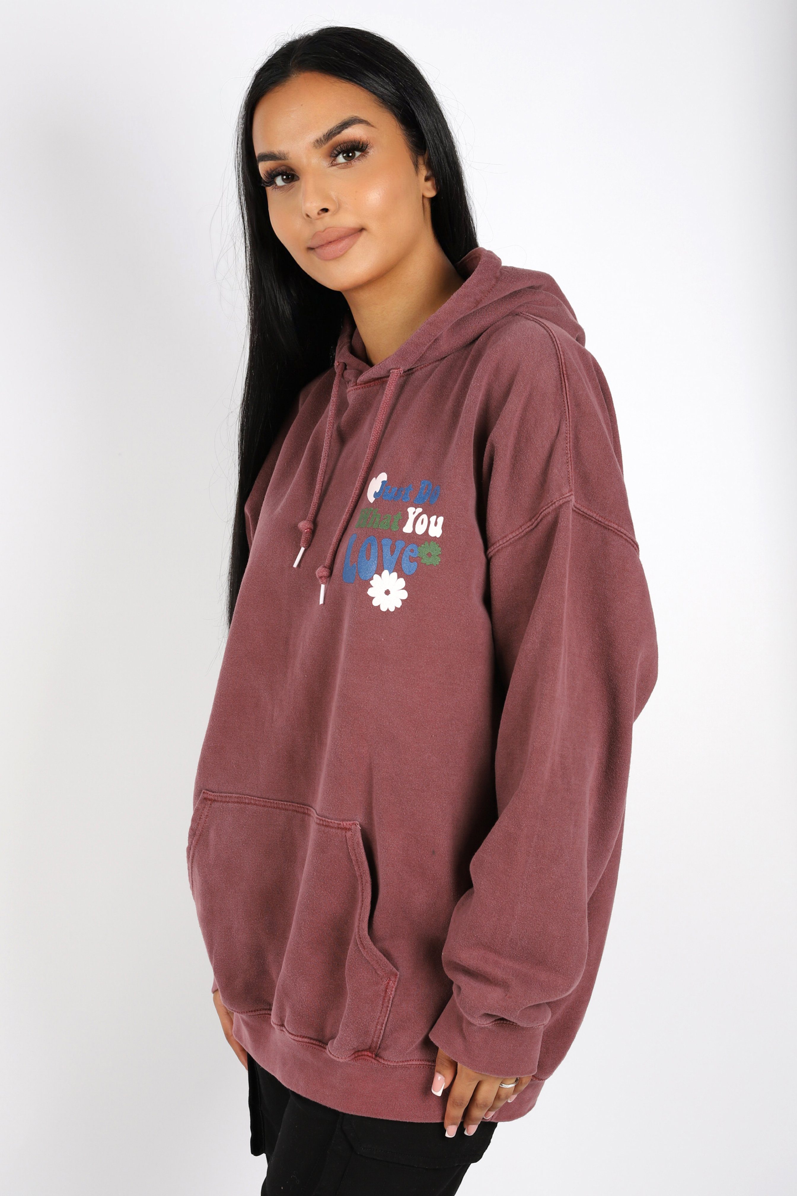 Worldclassca Hoodie Worldclassca Oversized Just LOVE Hoodie Print Kapuzenpu günstig online kaufen