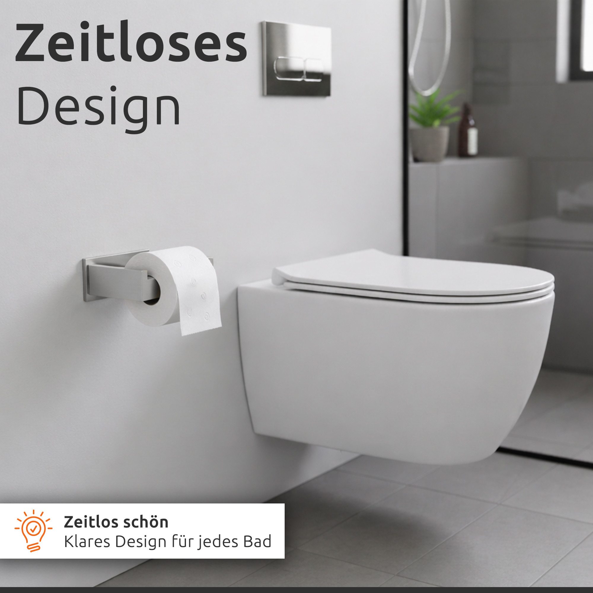 ECENCE Toilettenpapierhalter ohne Bohren selbstklebend Edelstahl 304 – Bild 3 von 5
