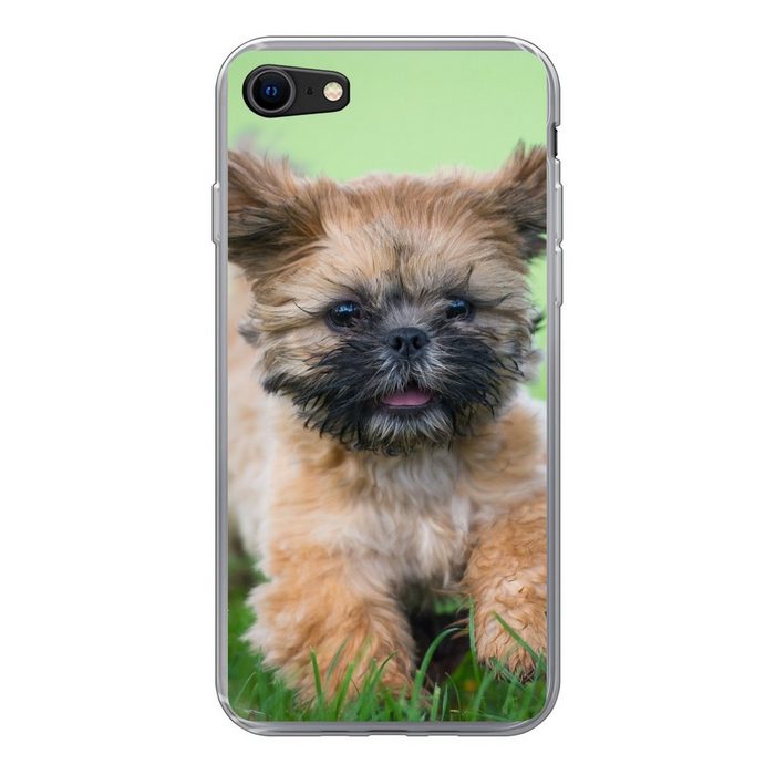 MuchoWow Handyhülle Ein niedlicher Shih Tzu Hund der durch das Gras läuft Handyhülle Apple iPhone SE (2020) Smartphone-Bumper Print Handy