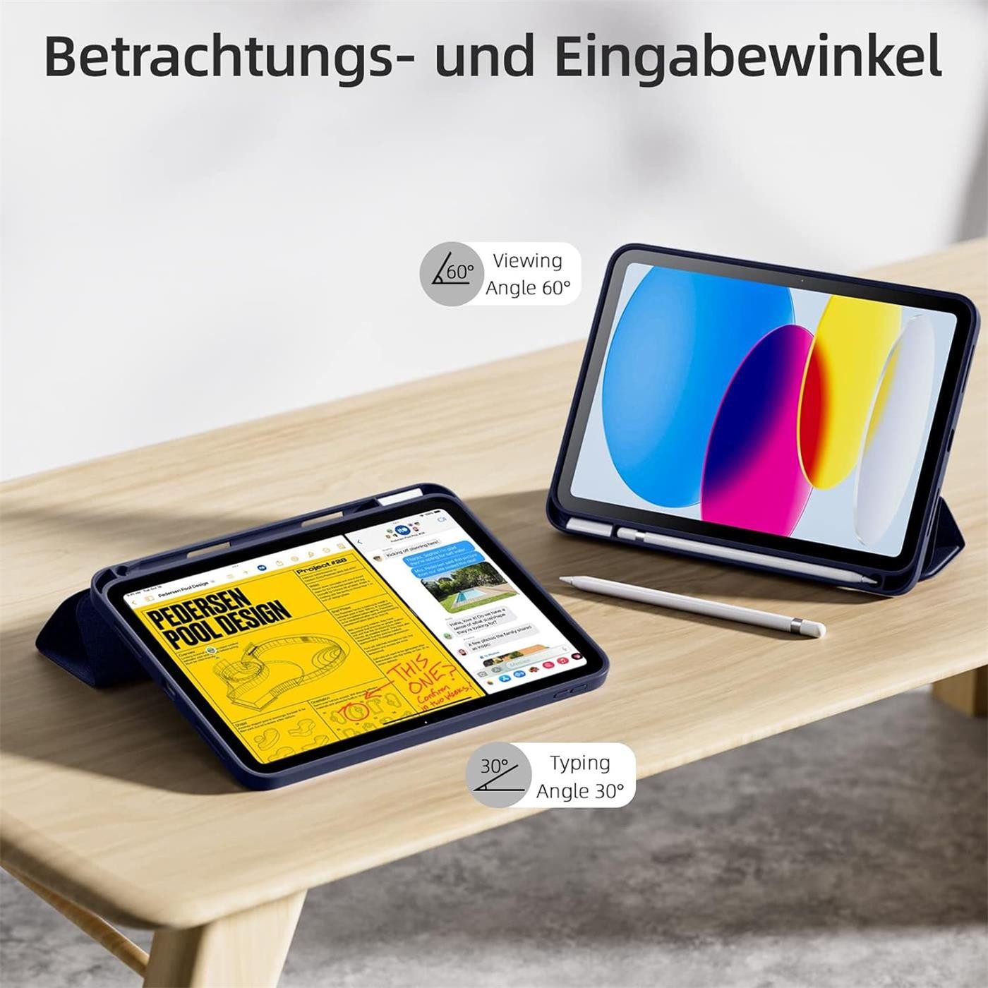 CoolGadget Tablet-Hülle Smart Cover für Apple iPad Air 5, Schutz Tasche aufstellbar mit Stift Halter für iPad Air 5 – Bild 5 von 5