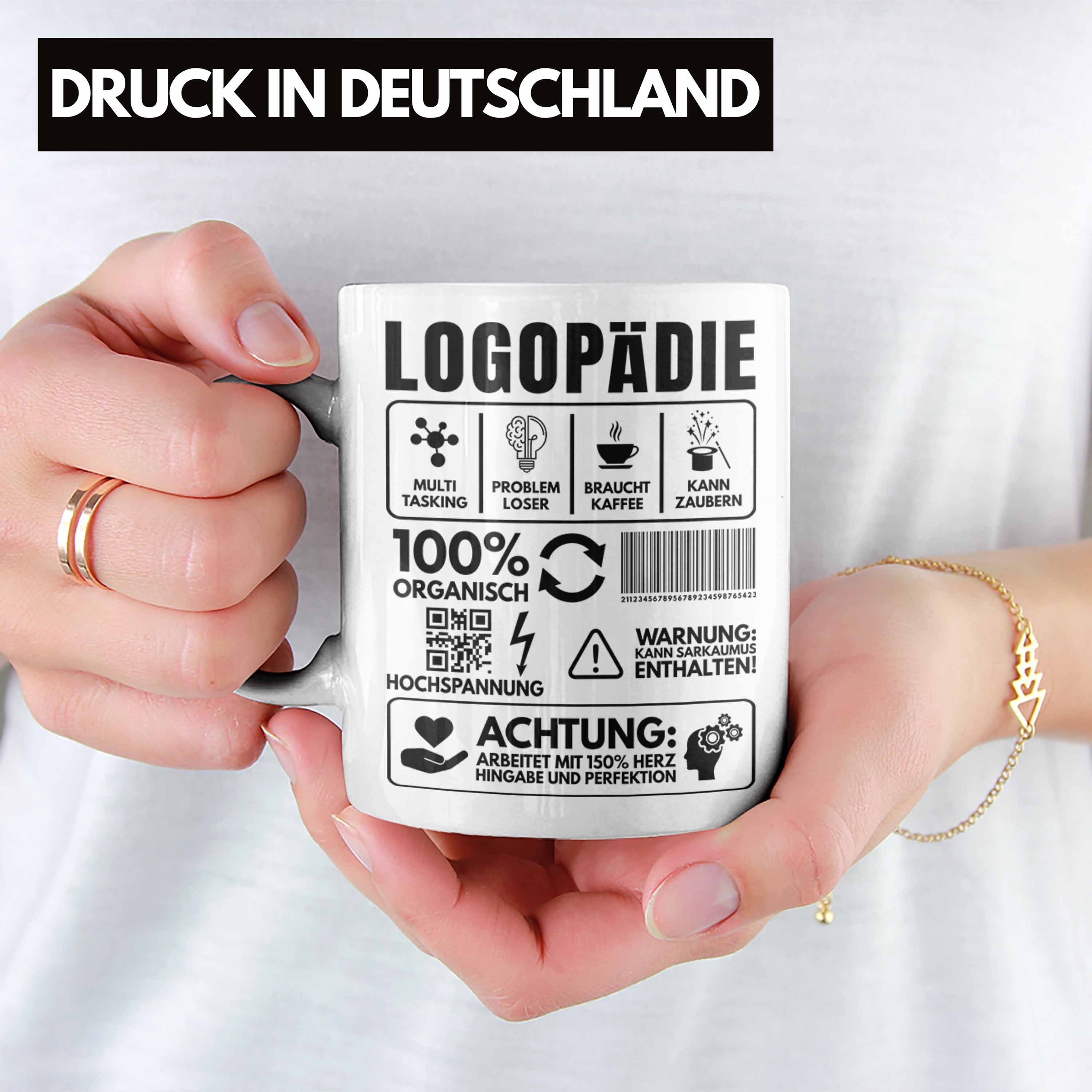 Trendation Logopädin Logopäde Geschenk Logopädie Spruch Tasse - Tasse Trendation Weiss